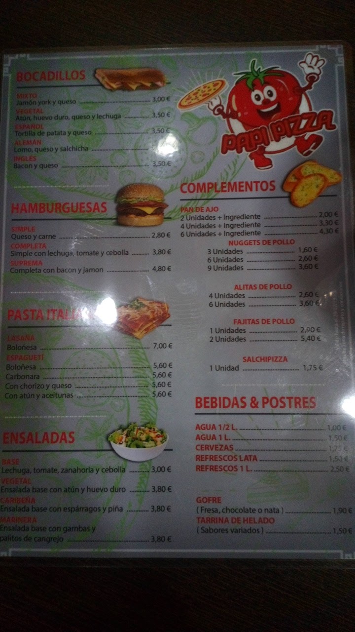  Menu Papi Pizza  