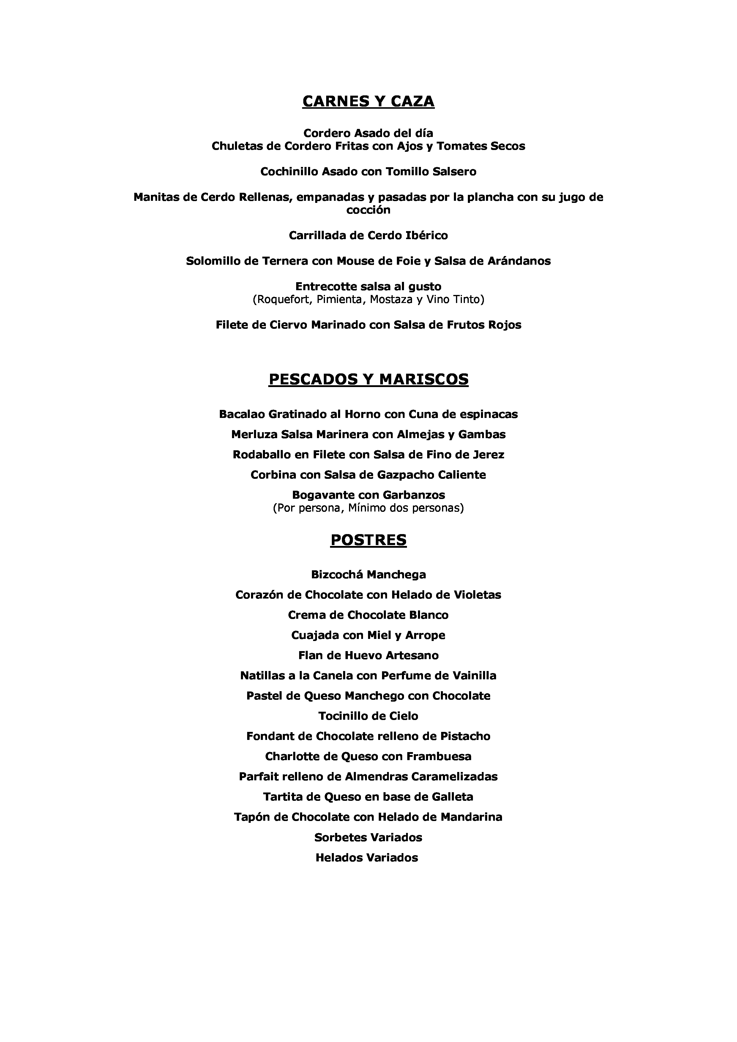  Menu Cueva La Martina  