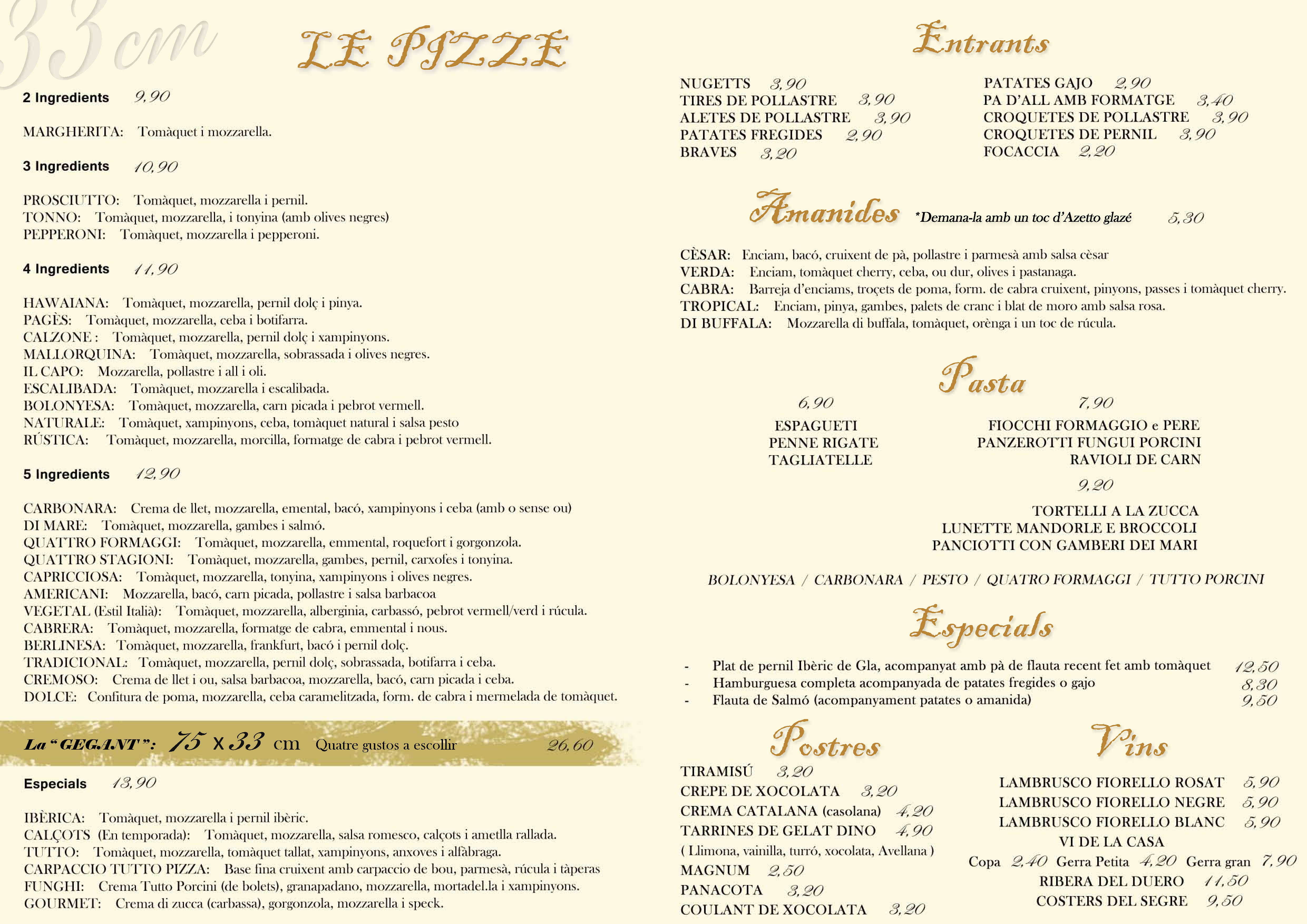  Menu Tutto Pizza  