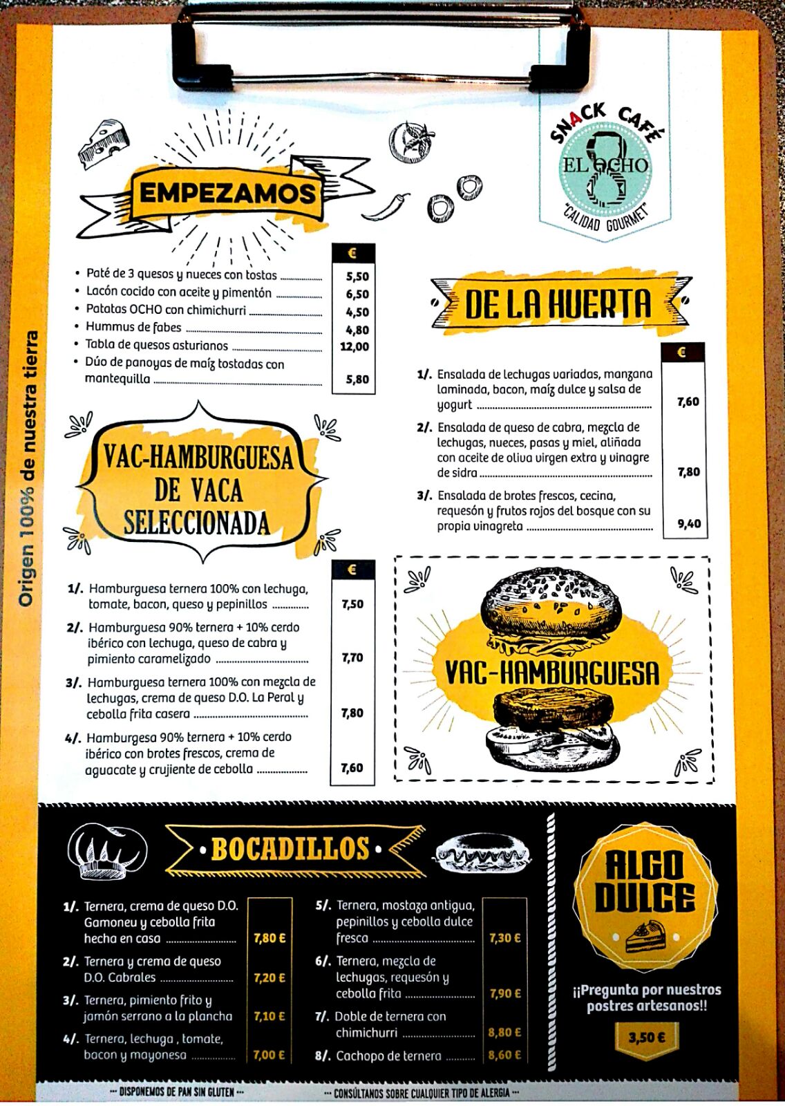  Menu Snack Cafe El Ocho  