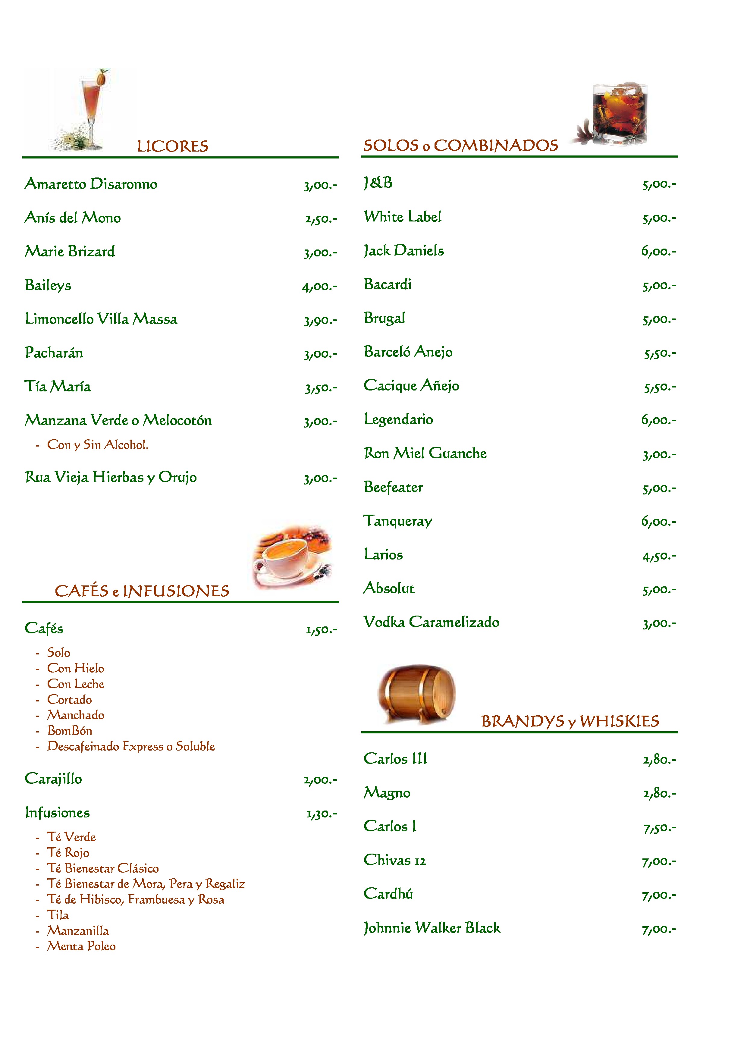  Menu El Trafalgar  