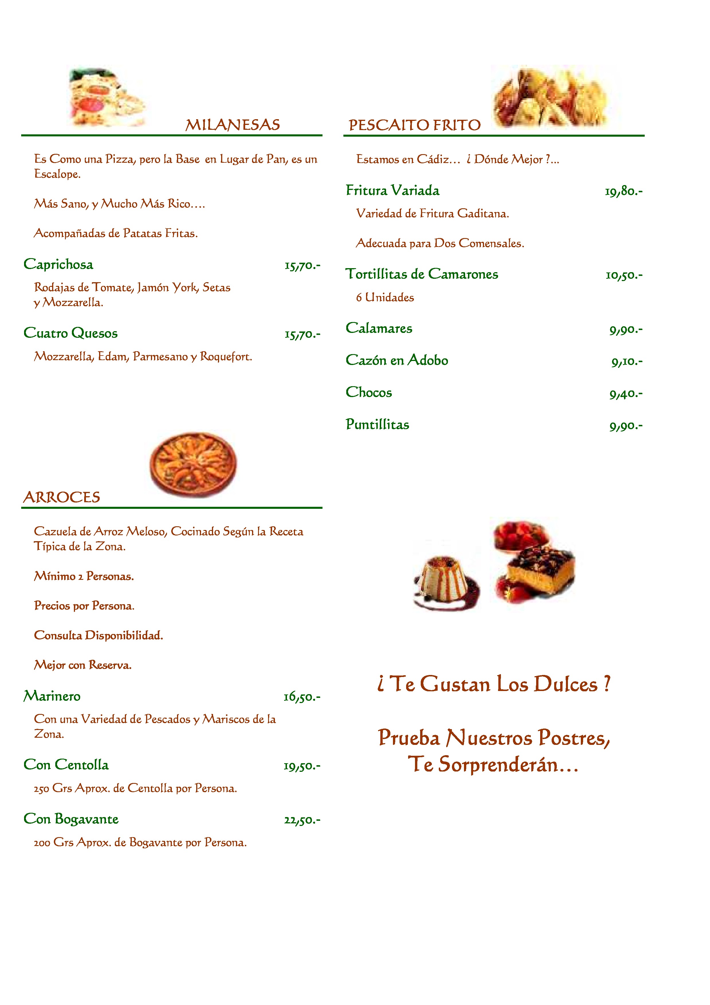  Menu El Trafalgar  