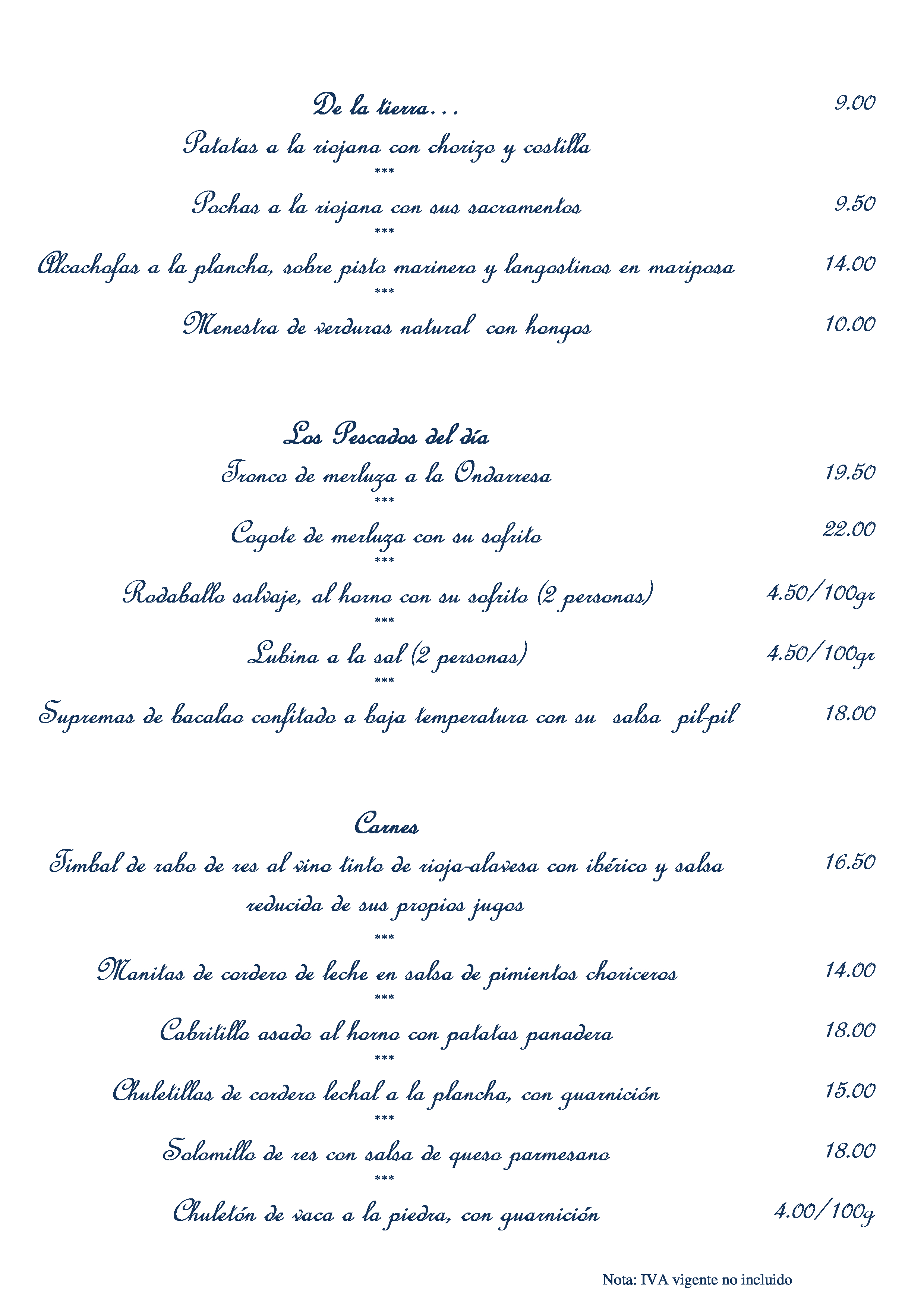  Menu Restaurante Marixa  
