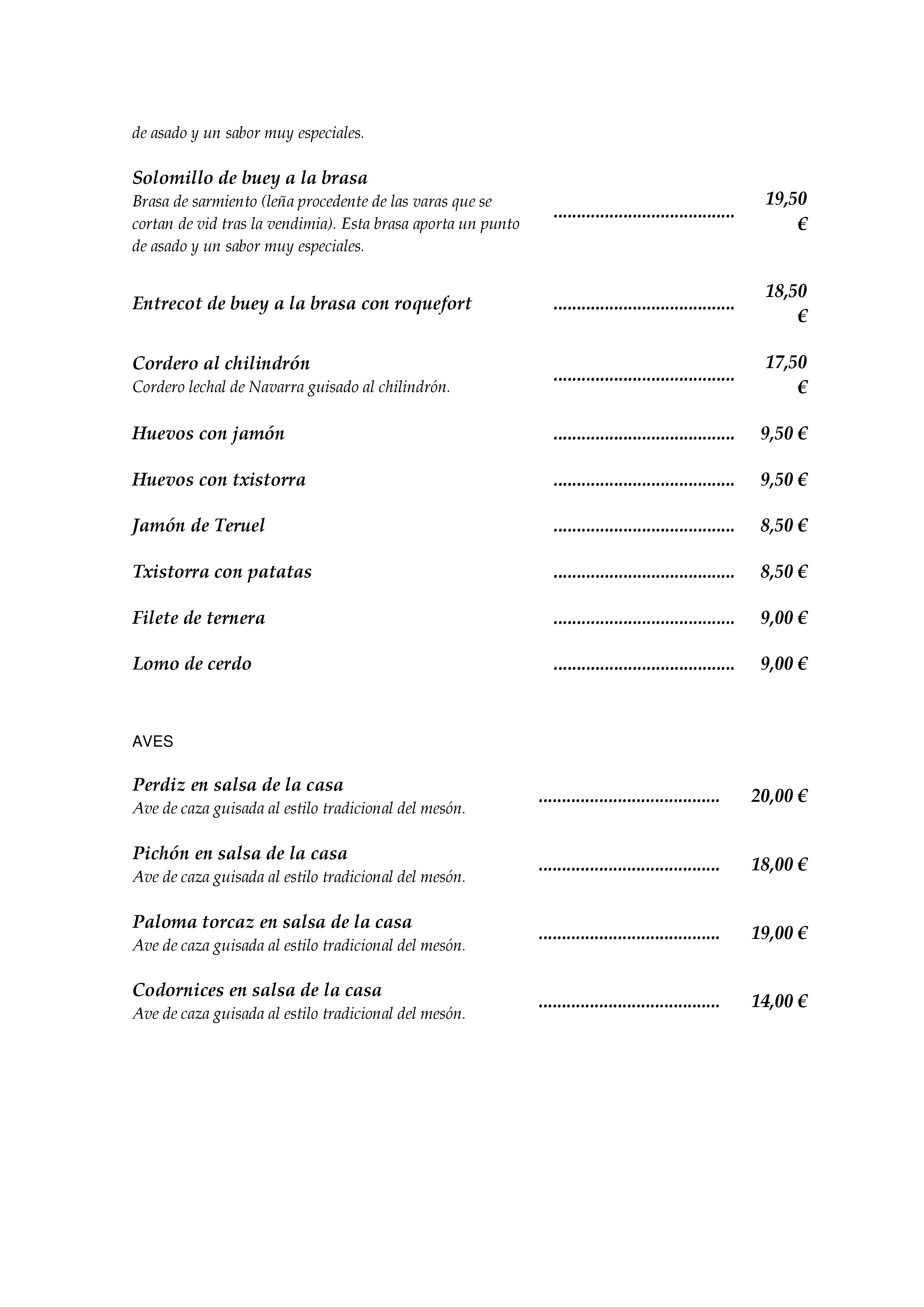  Menu Meson Las Torres  