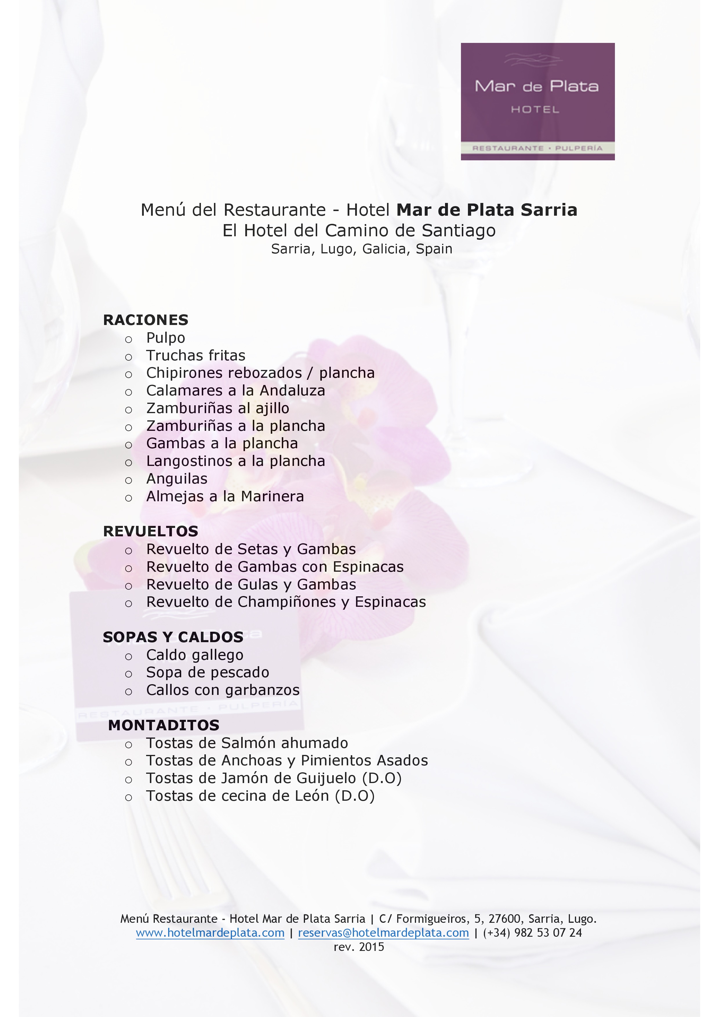  Menu Mar de Plata  