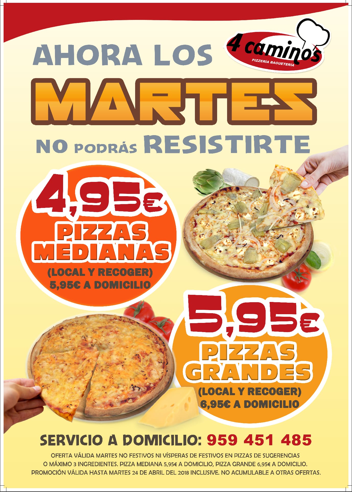  Menu Pizzeria 4 Caminos  