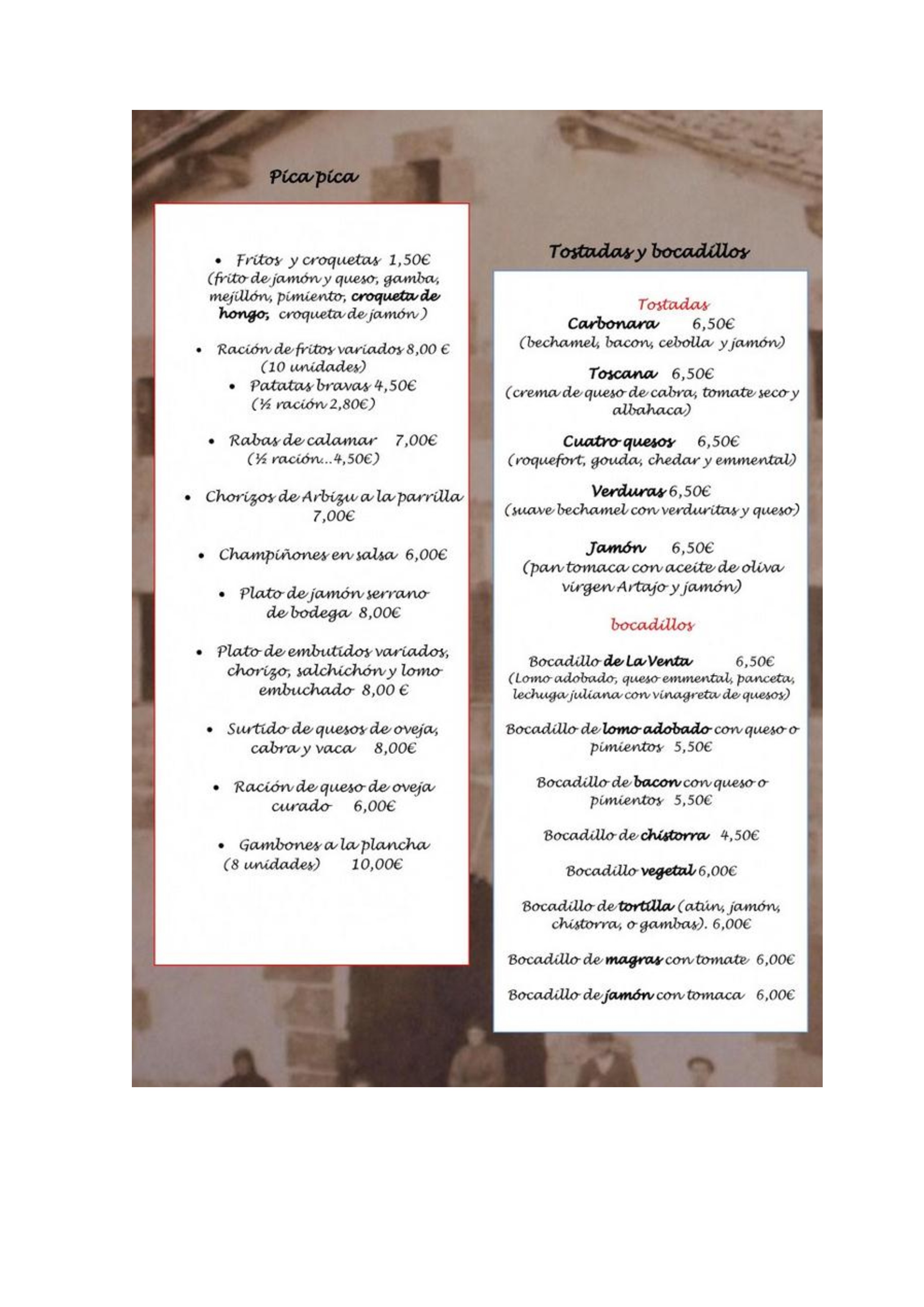  Menu Restaurante Maira  