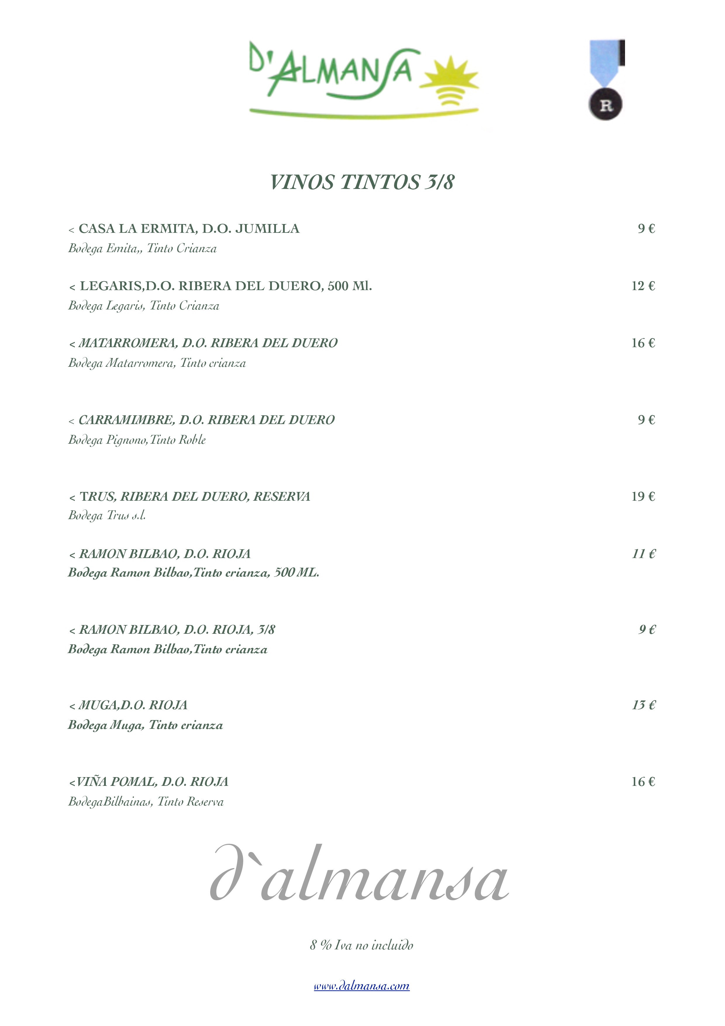  Menu d´almansa  
