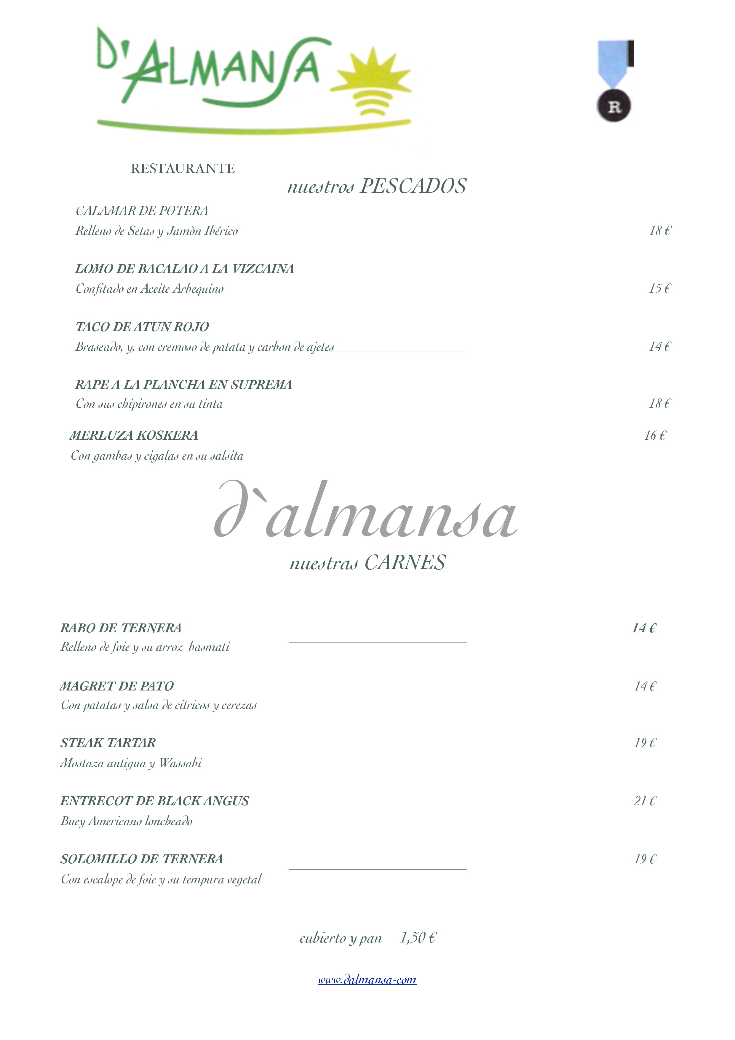  Menu d´almansa  