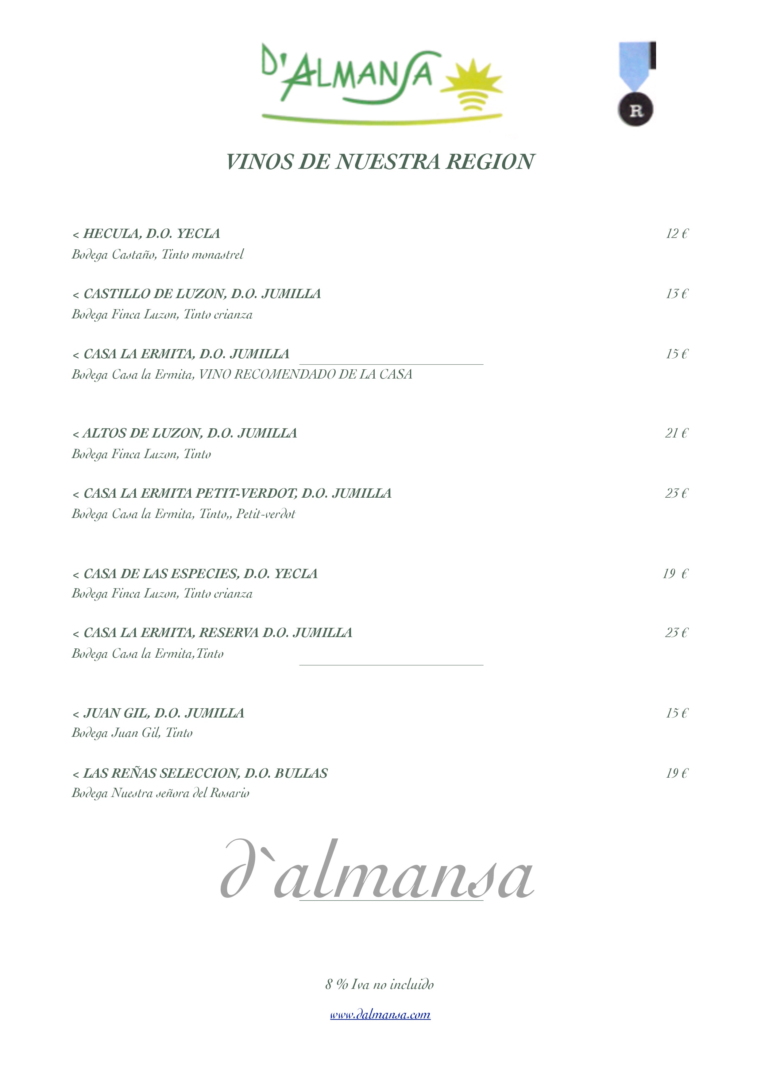  Menu d´almansa  