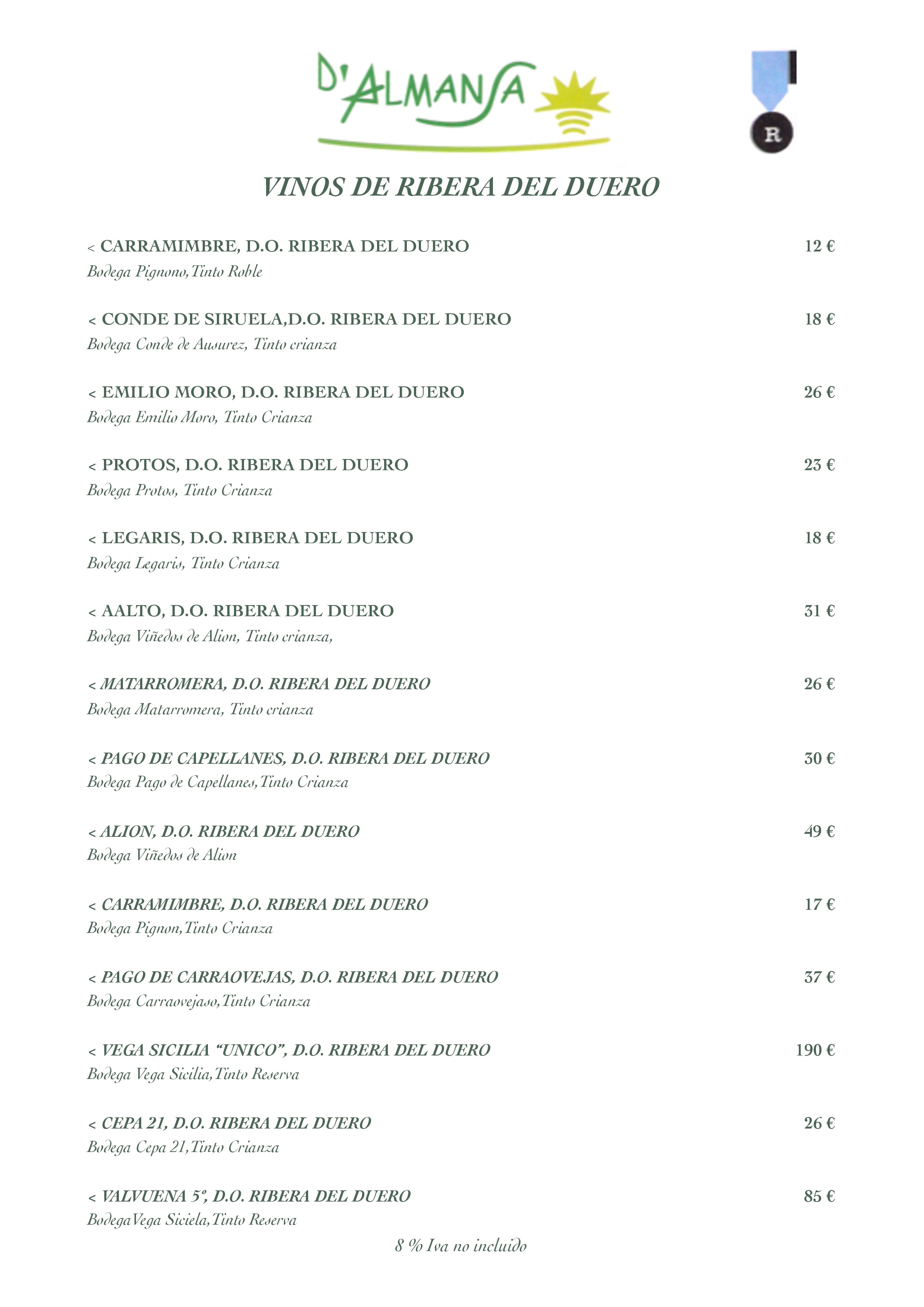 Menu d´almansa  