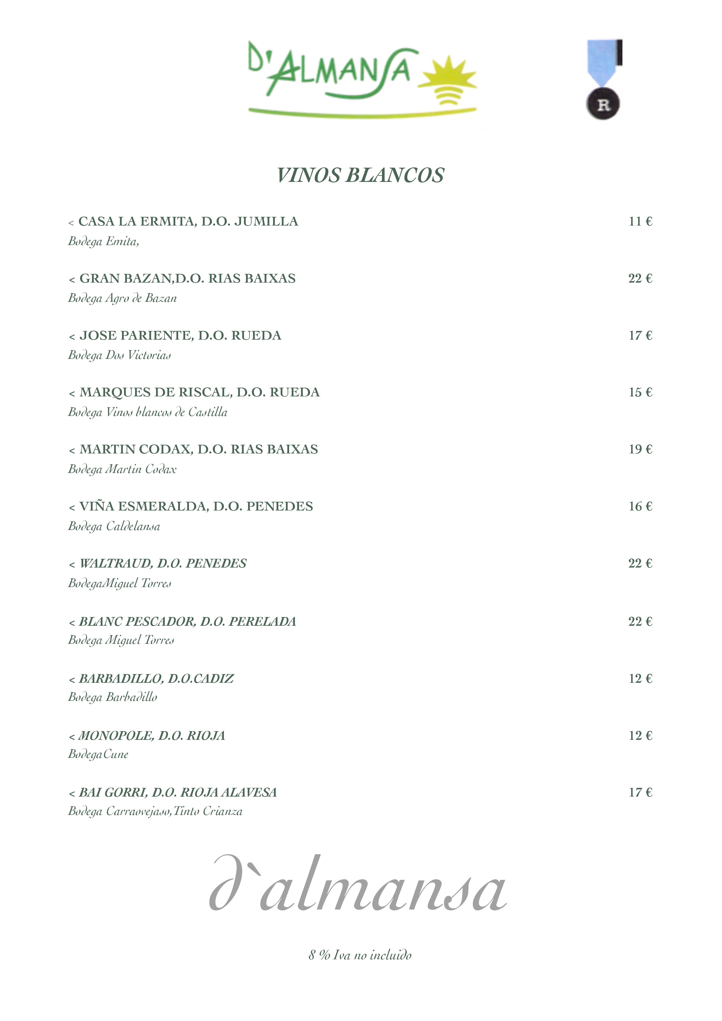  Menu d´almansa  