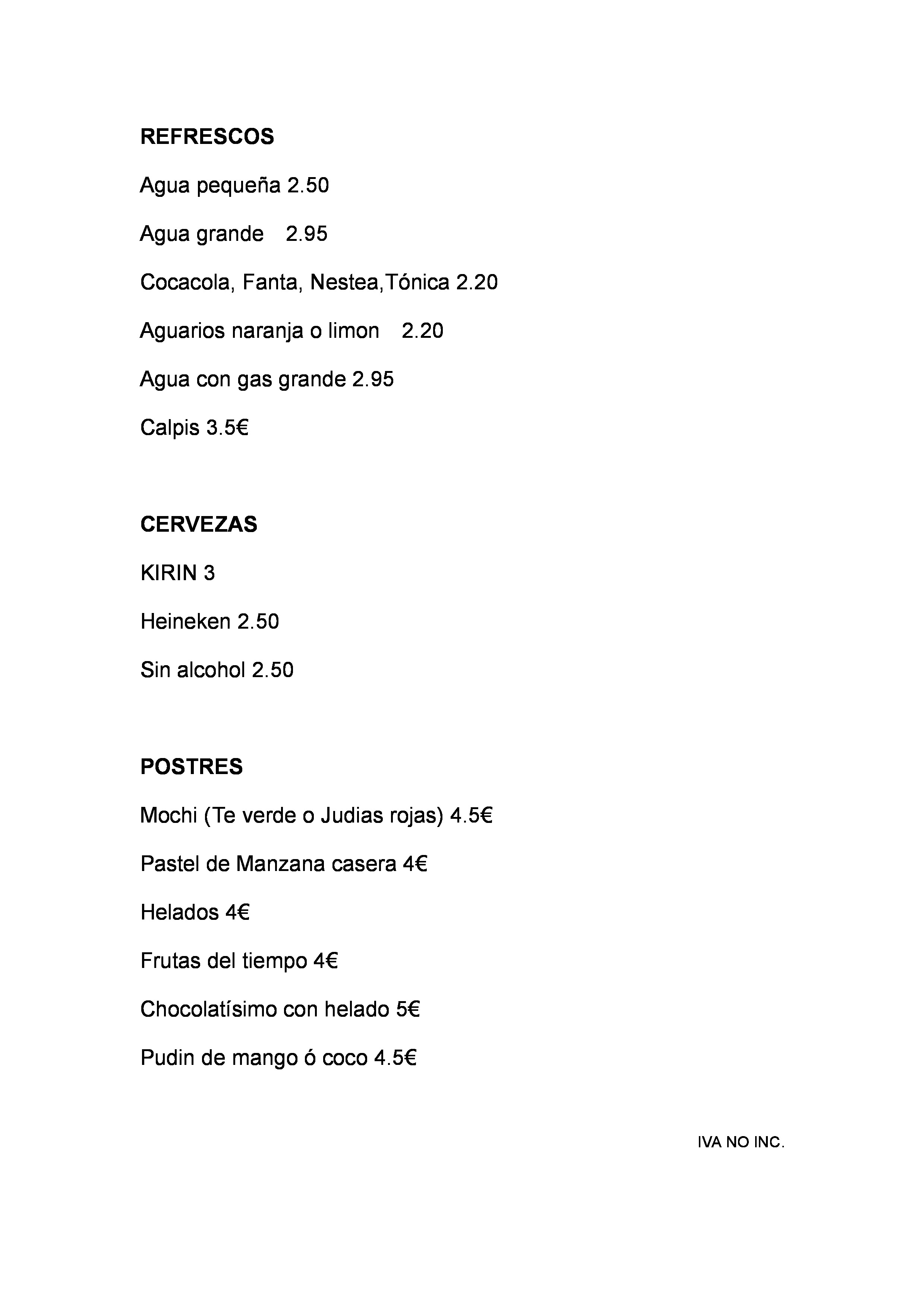  Menu Restaurante Ninja  