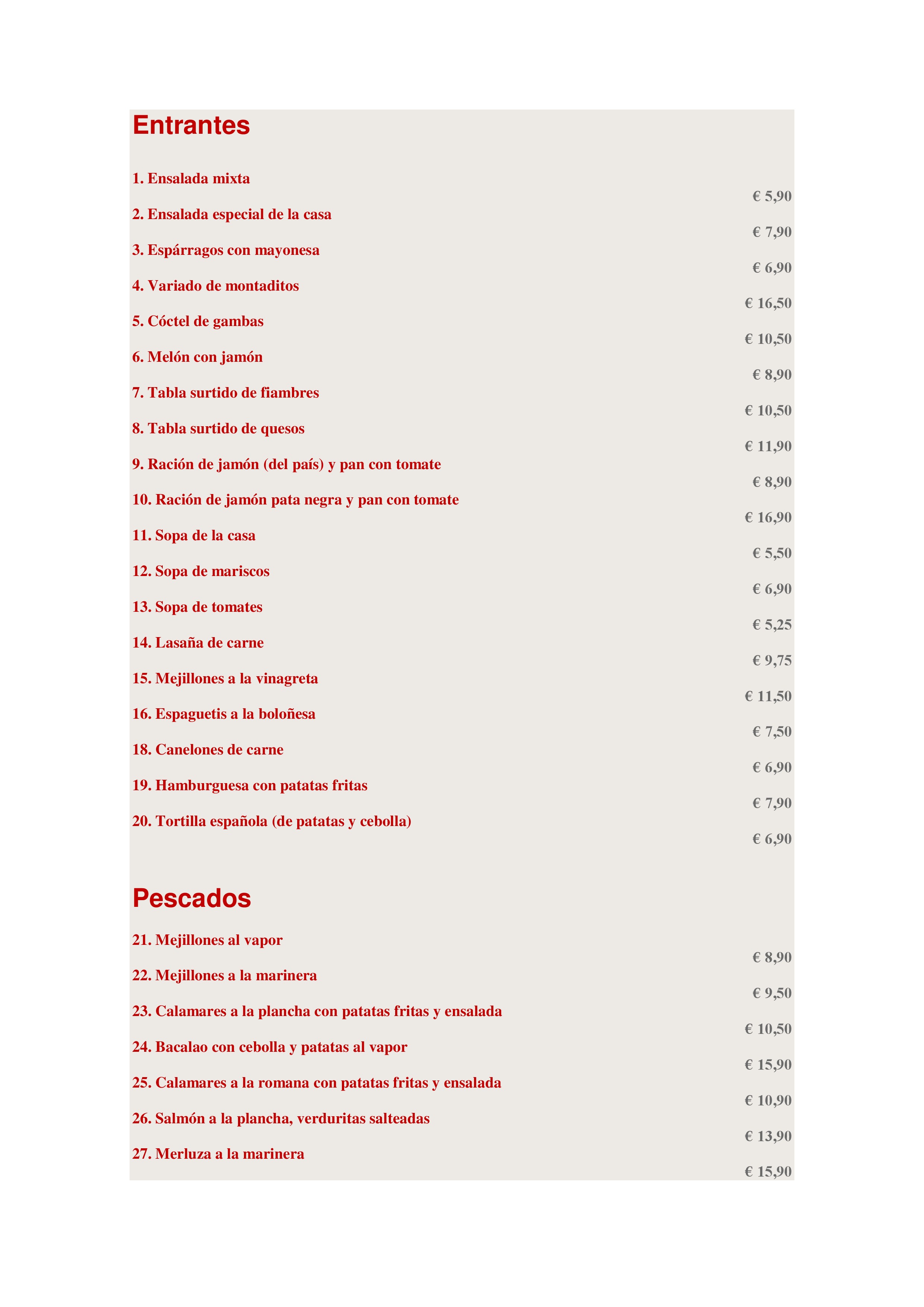  Menu Restaurante Bon Lloc  