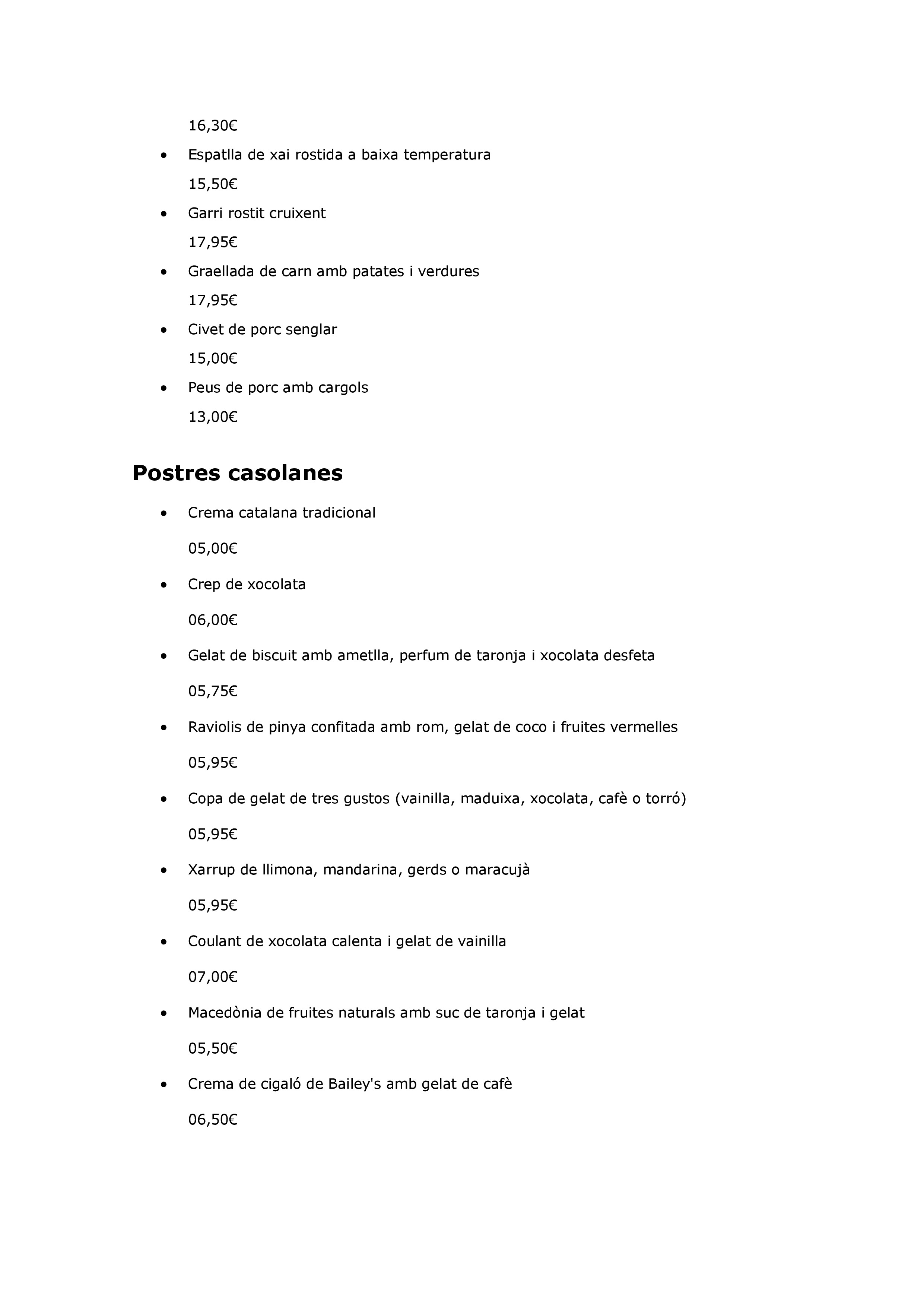  Menu Meson del Conde  