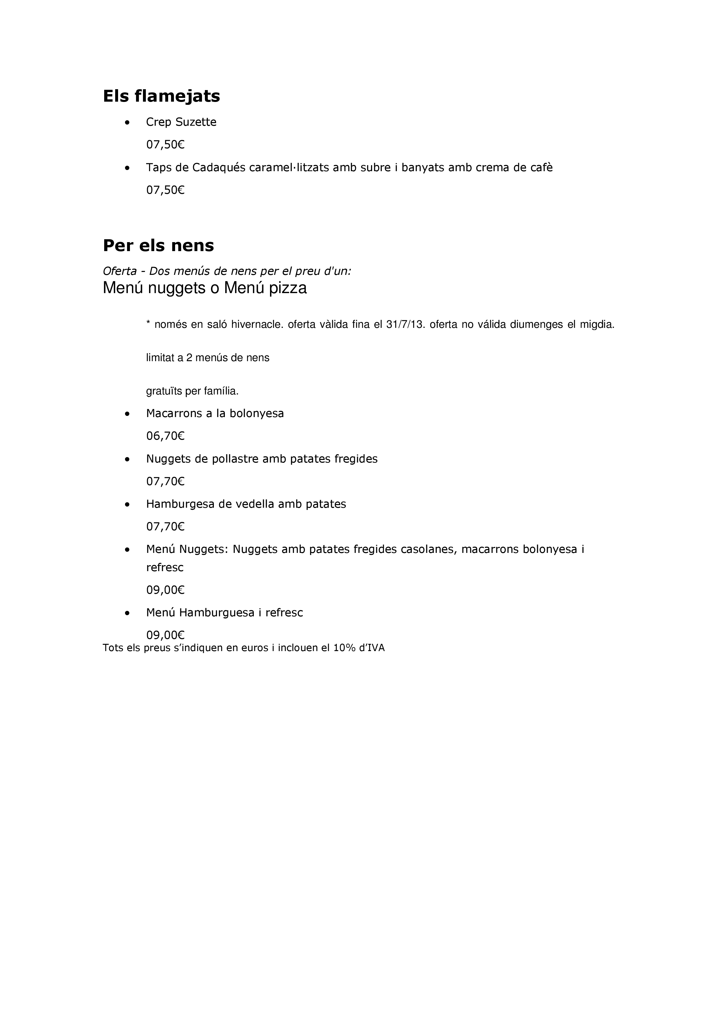  Menu Meson del Conde  