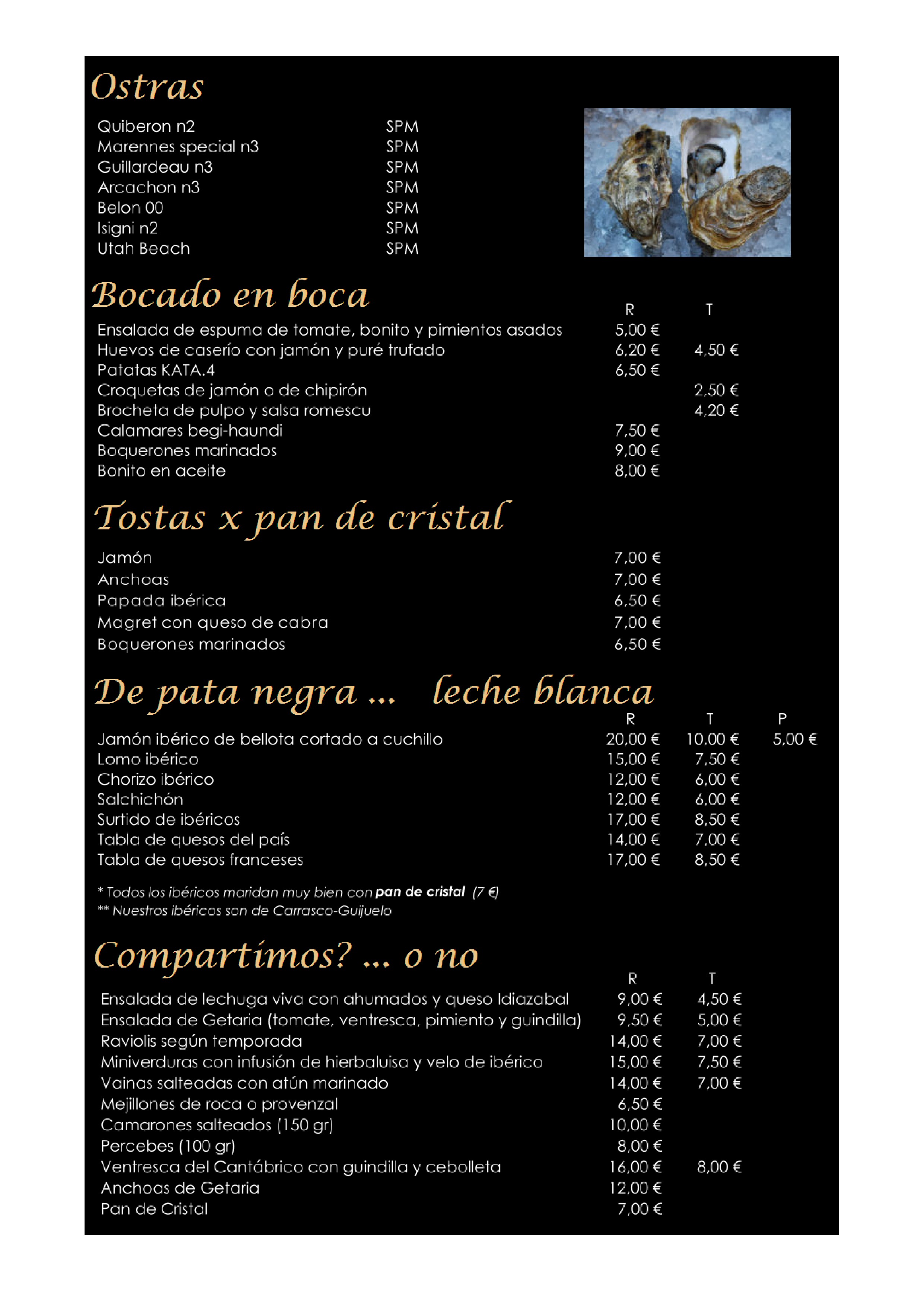  Menu KATA4 oyster bar  