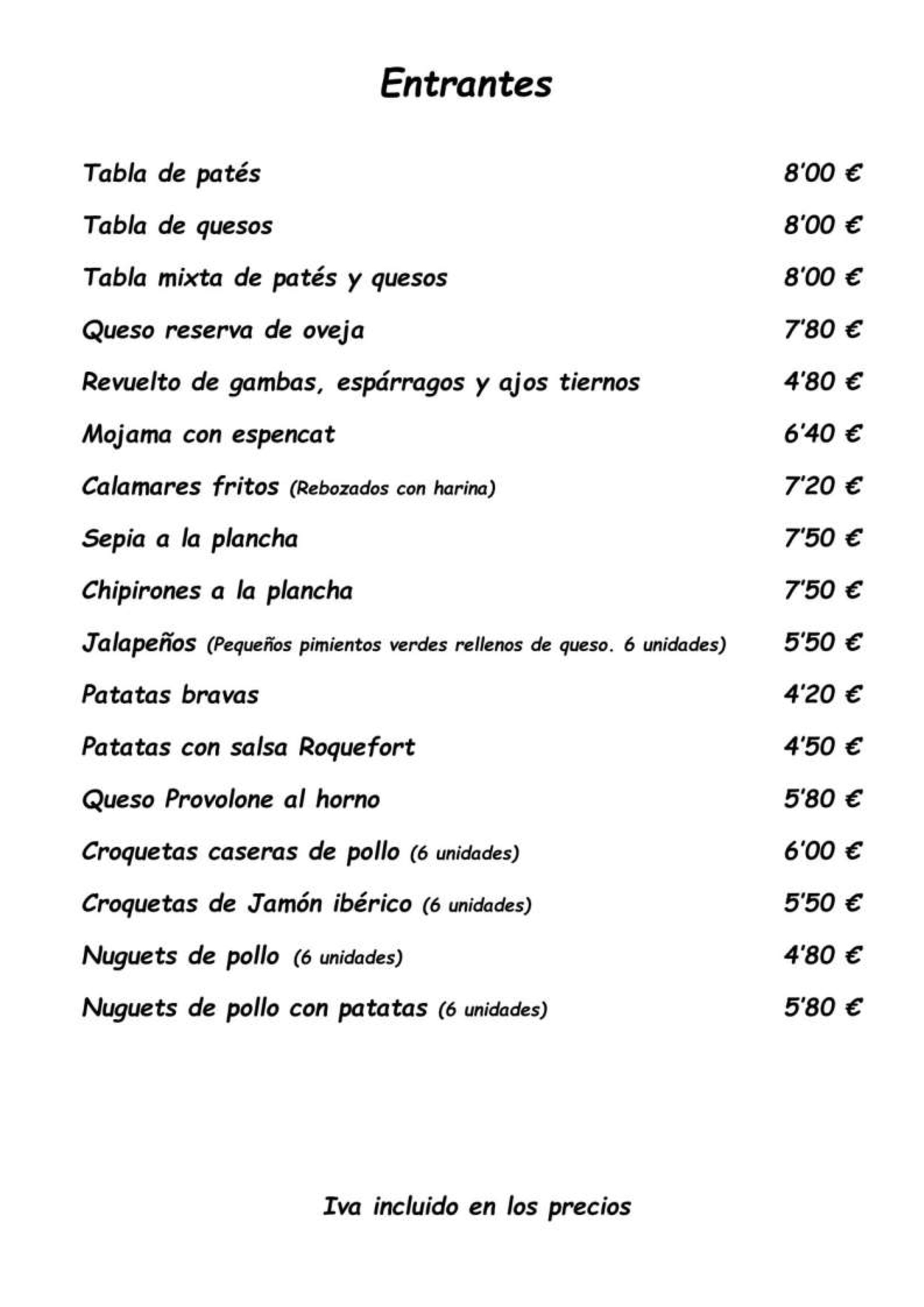  Menu Pizzeria Volare  