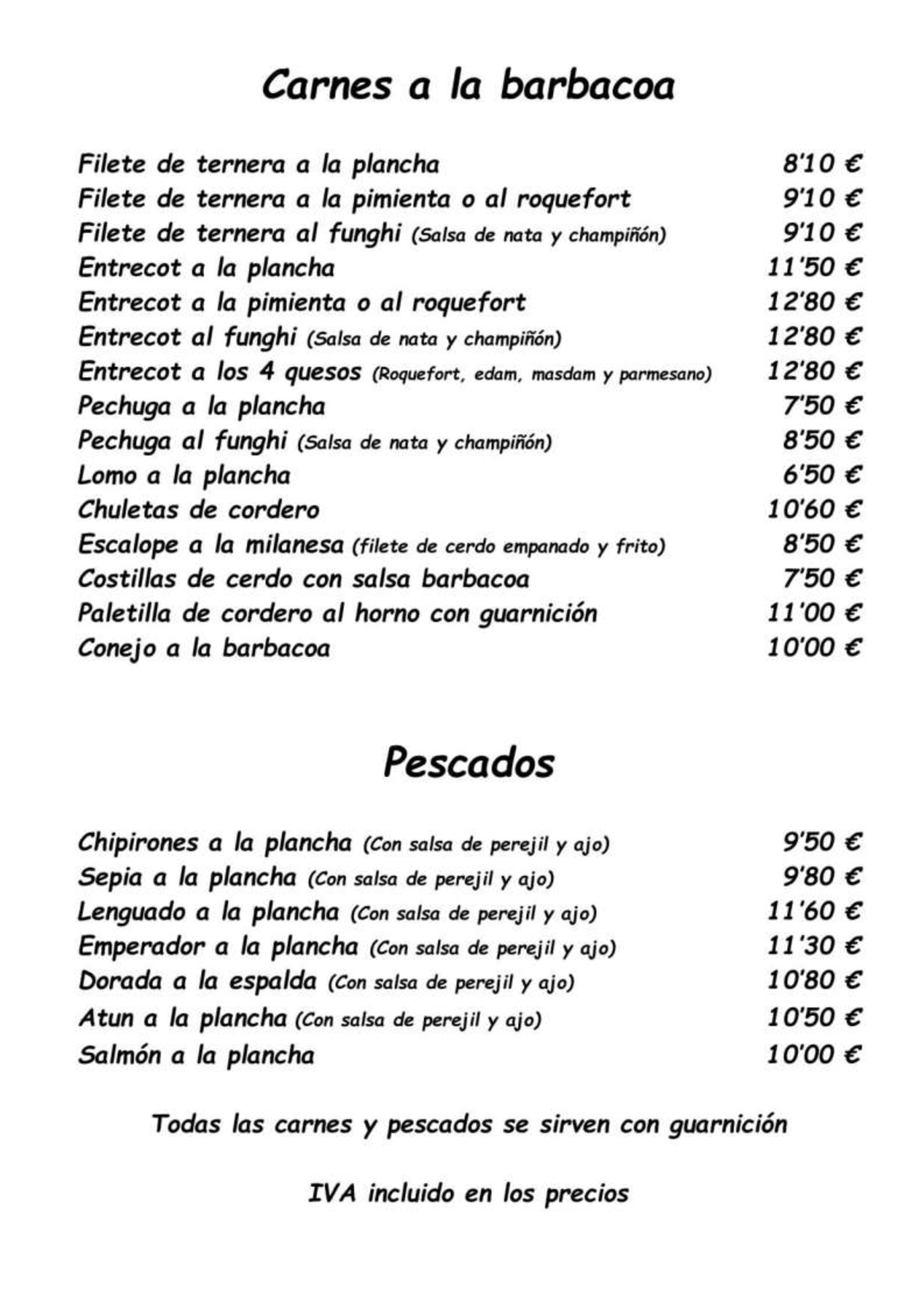  Menu Pizzeria Volare  