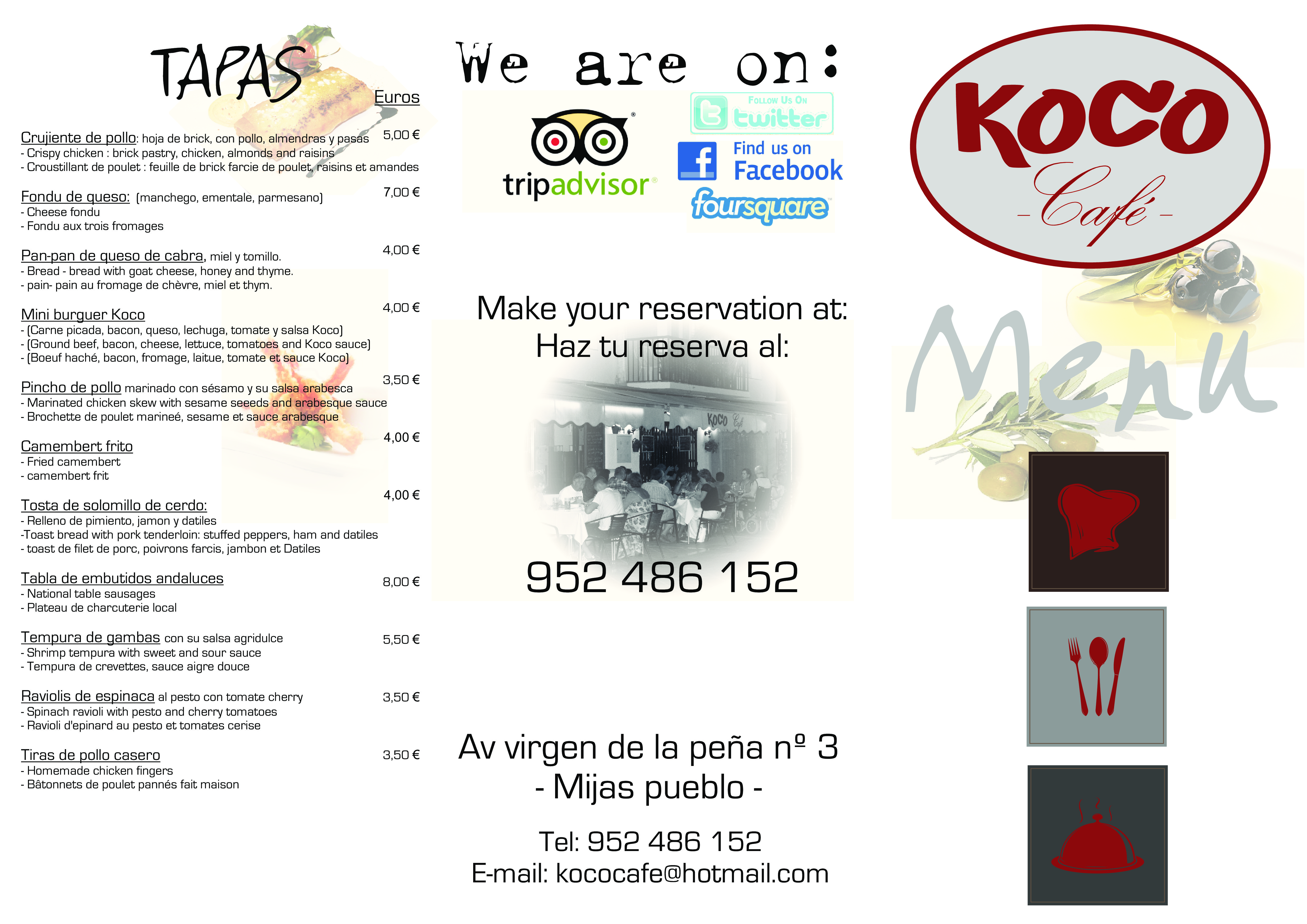  Menu Koco café  