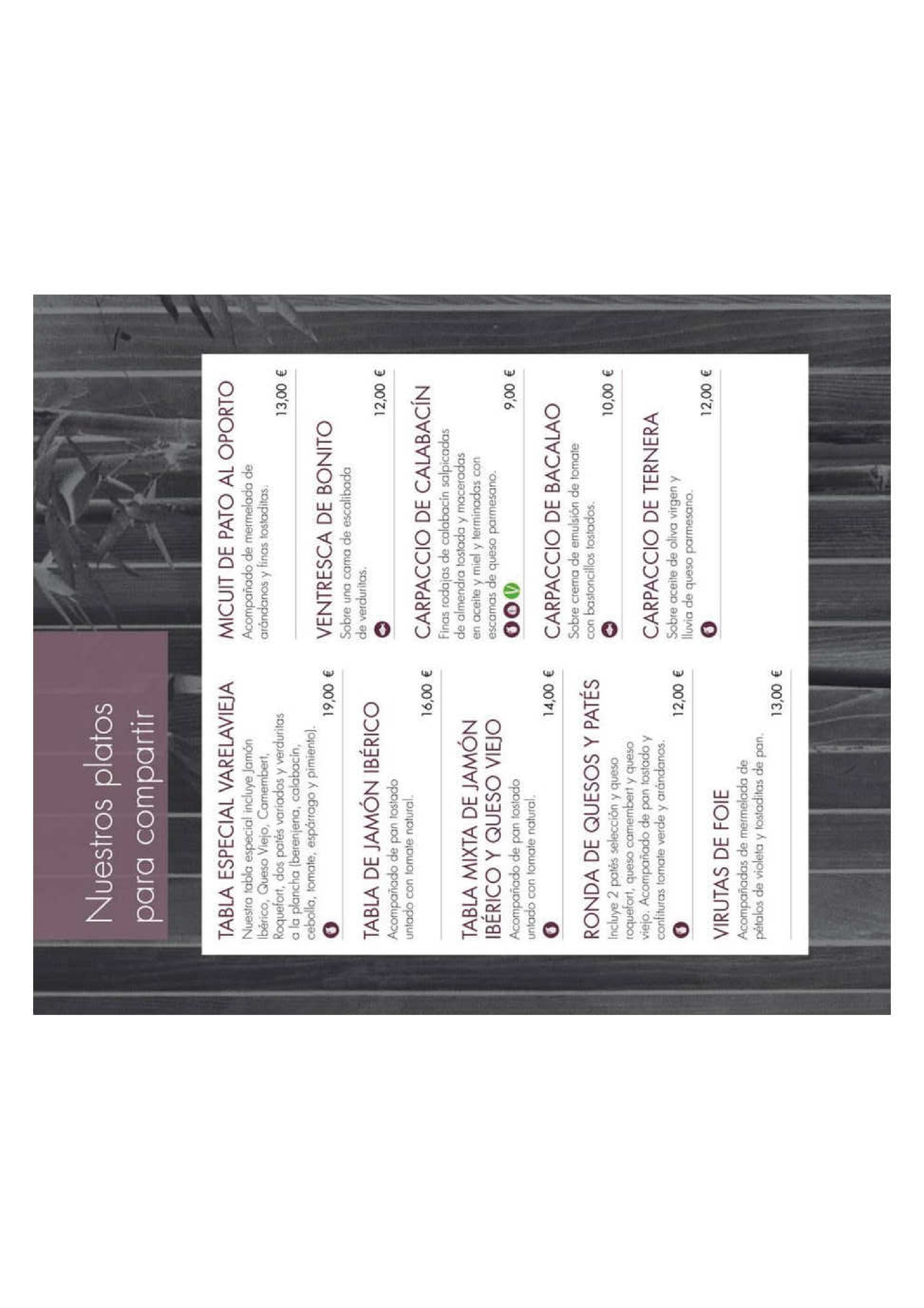  Menu Varela Vieja Restaurante  