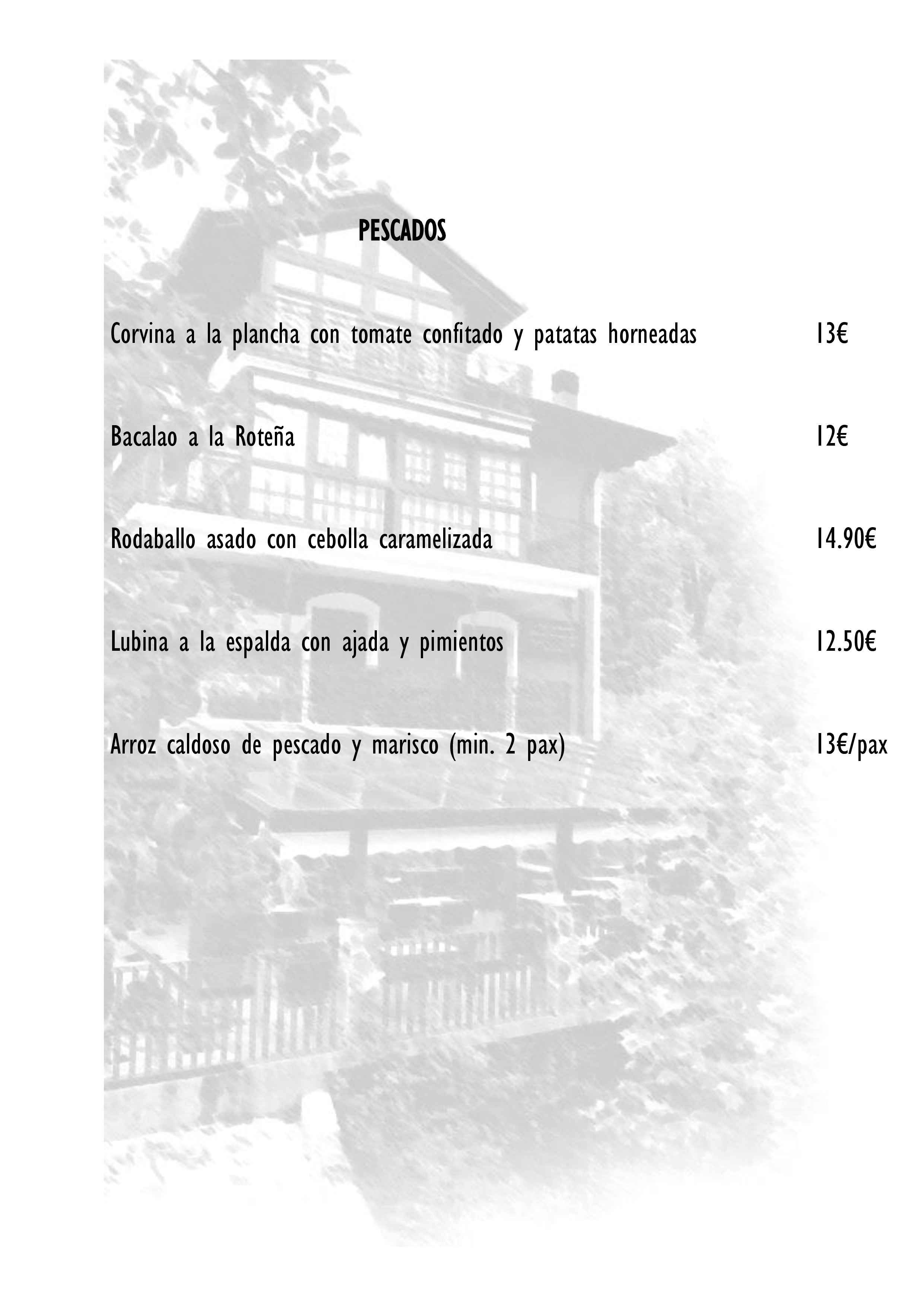  Menu La Casa del Puente  