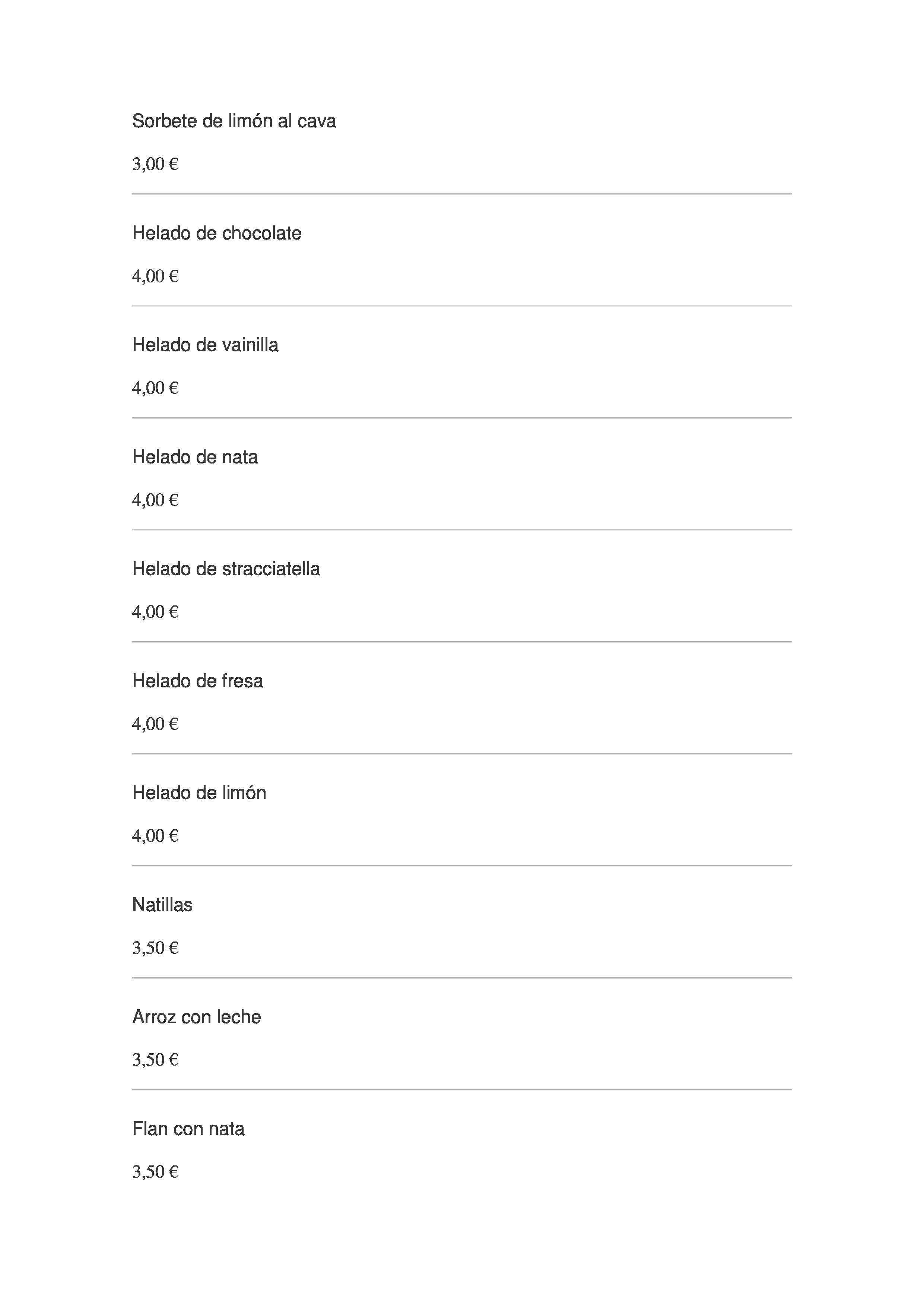  Menu Los Olivos de Castilla  