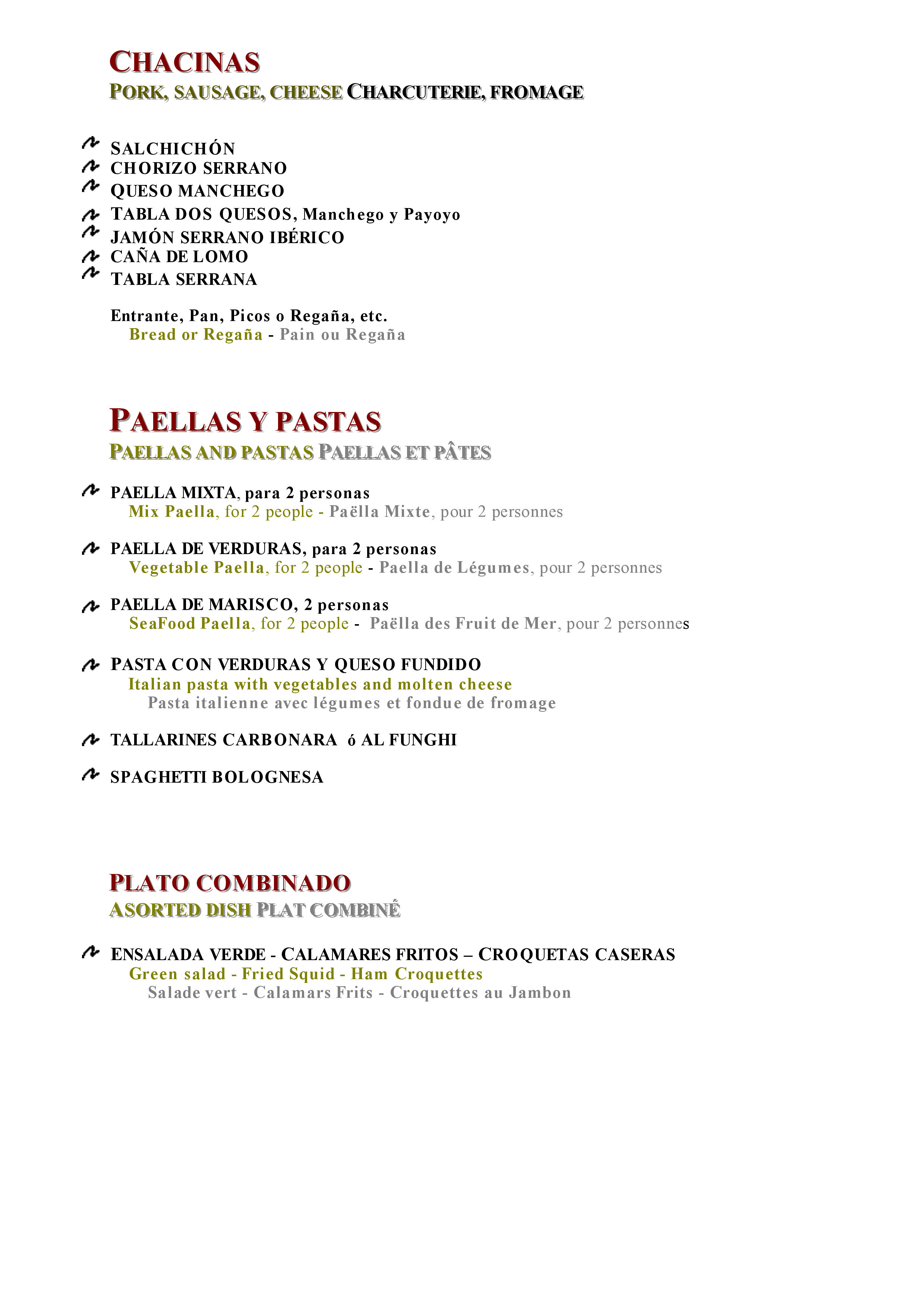 Menu Restaurante Altamira  