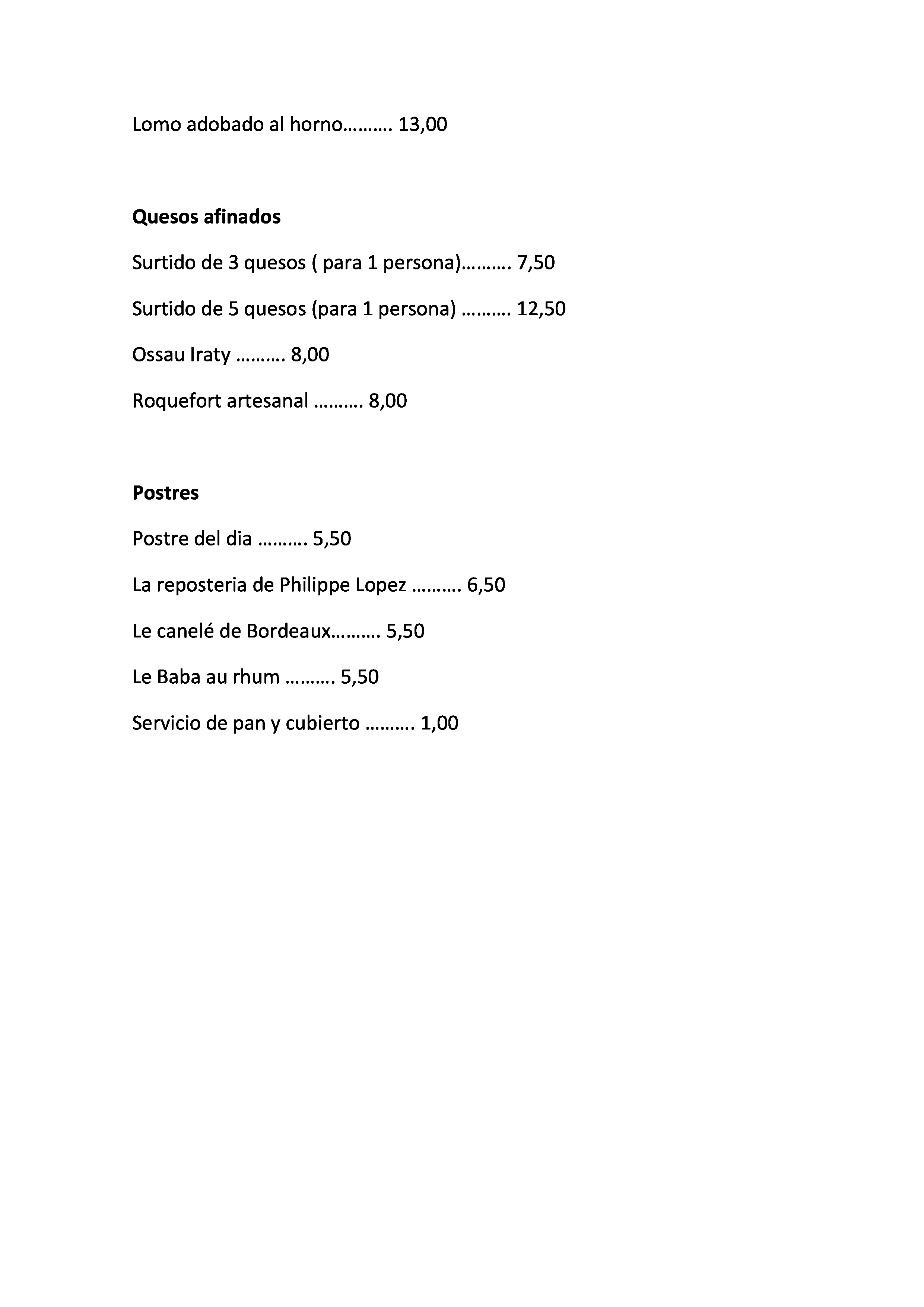  Menu Au Port de la Lune  