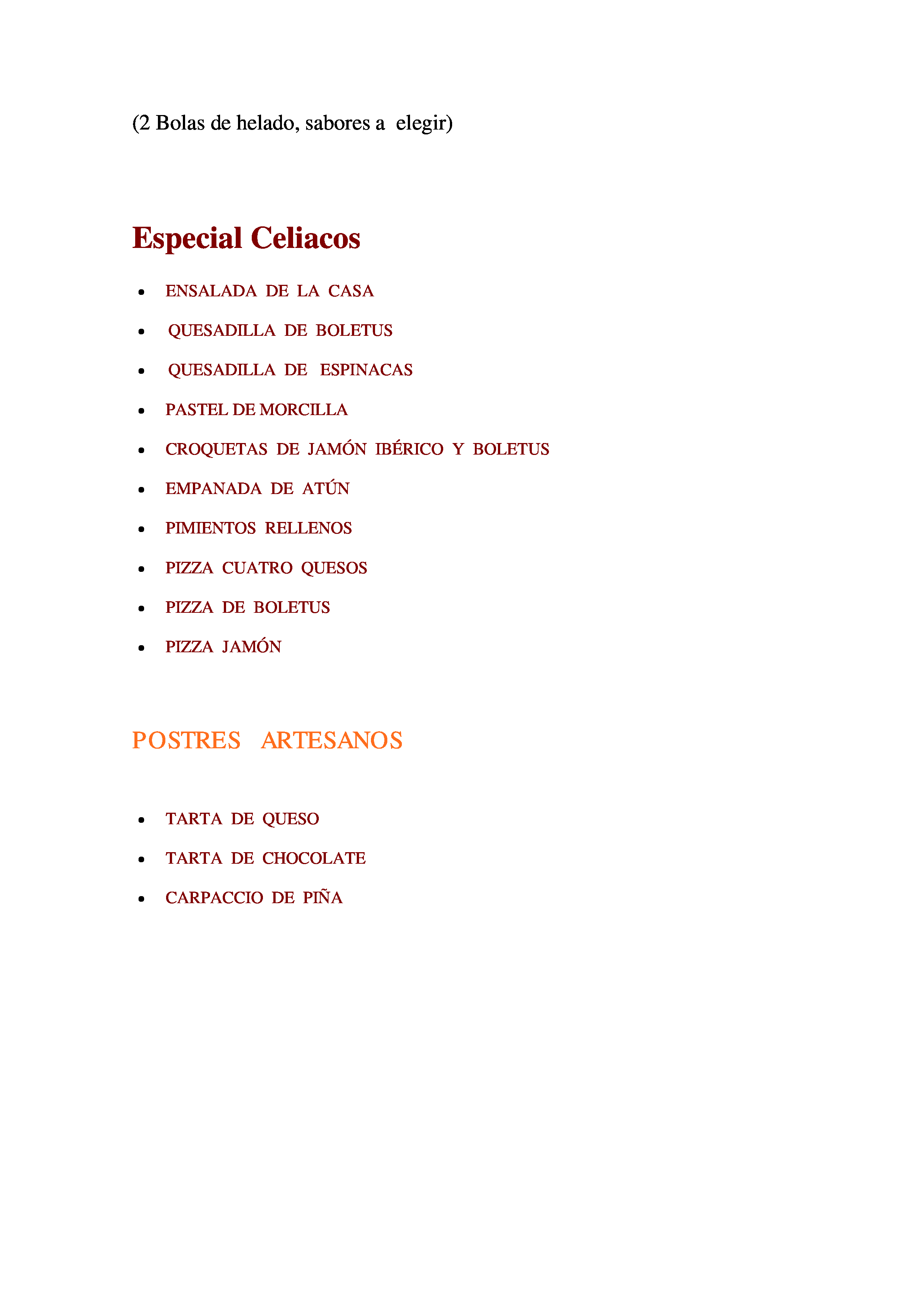  Menu Canaletto  