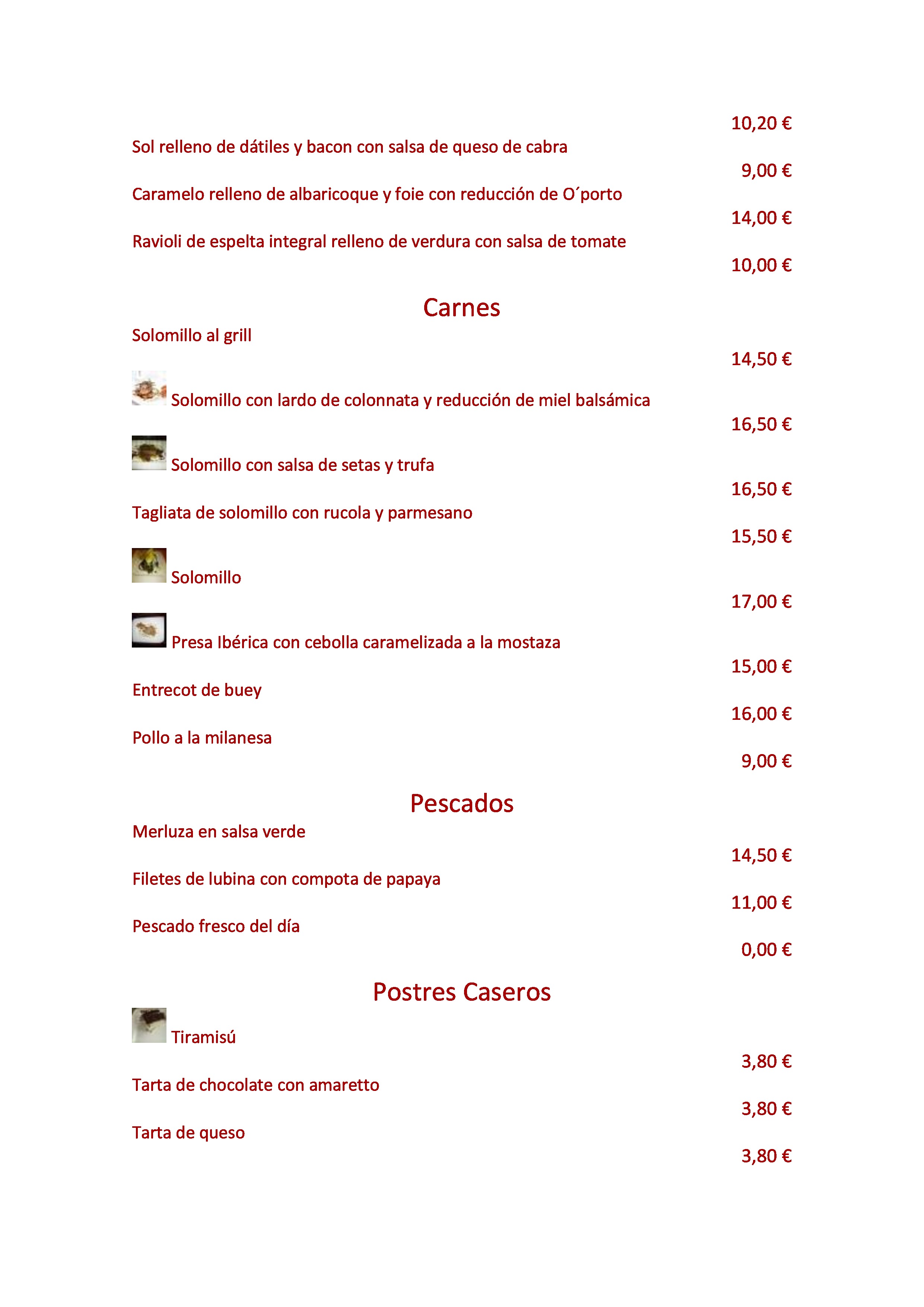  Menu El Nuevo Maccheroni  