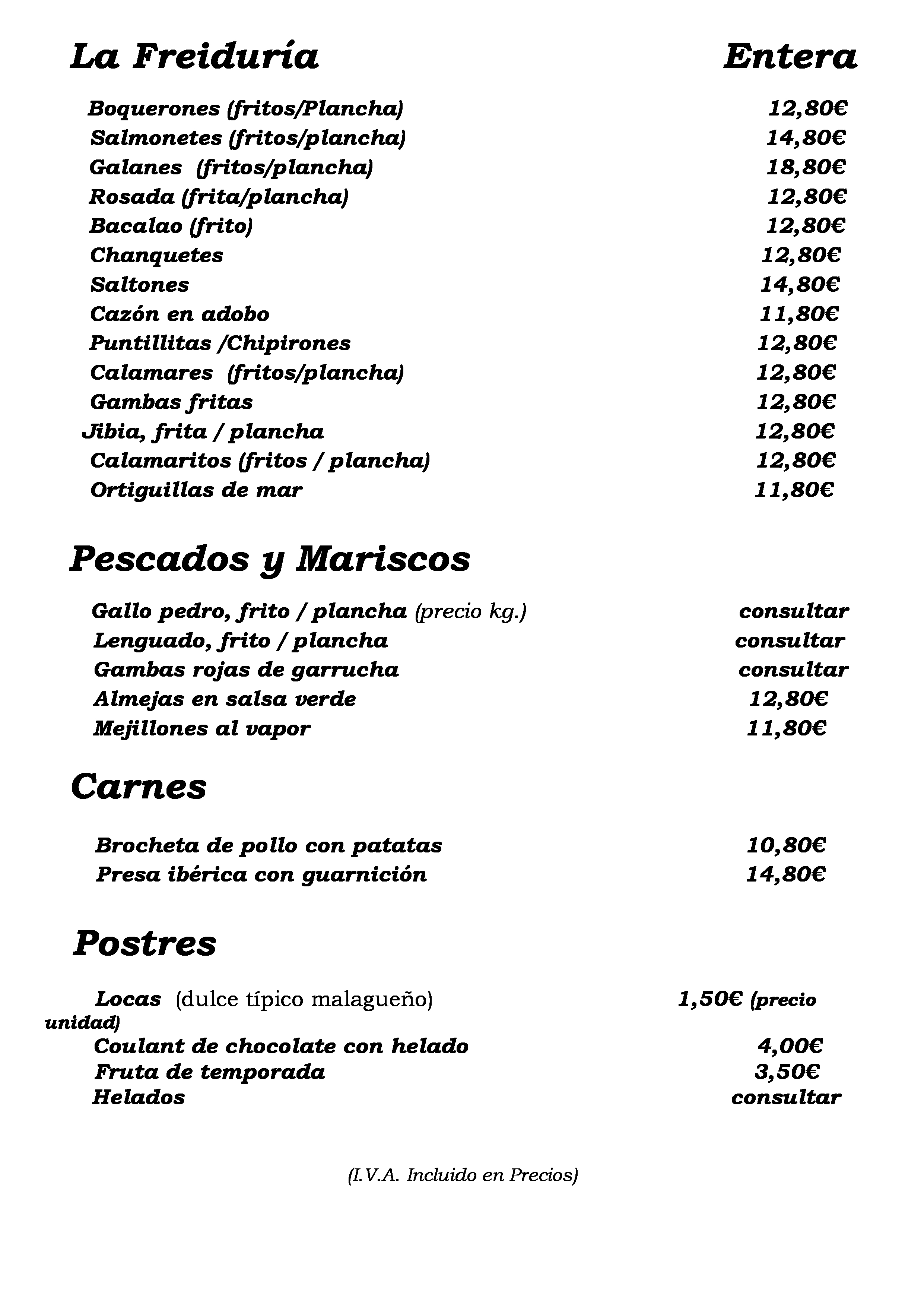  Menu El Cenachero  