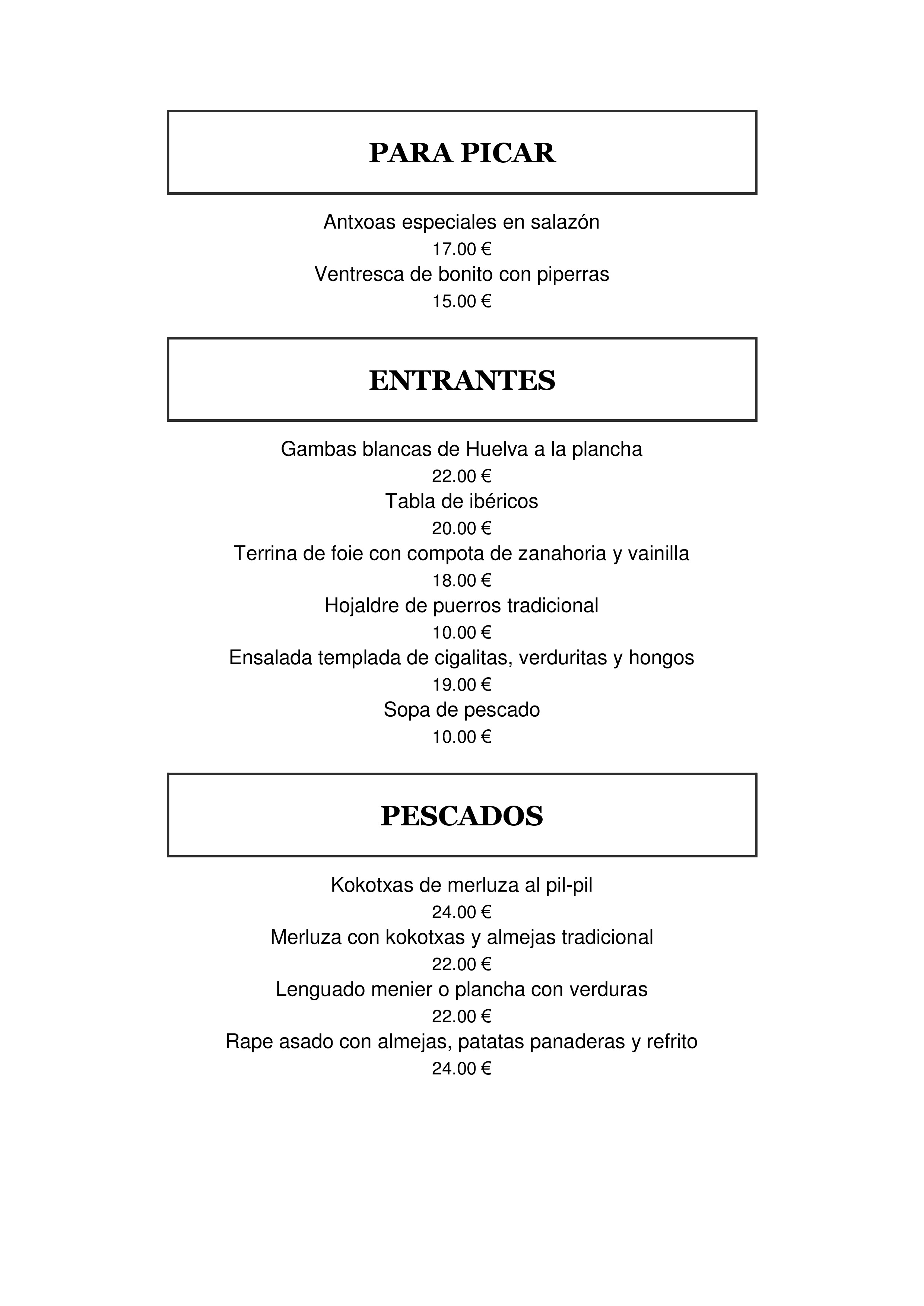  Menu Restaurante Matteo  