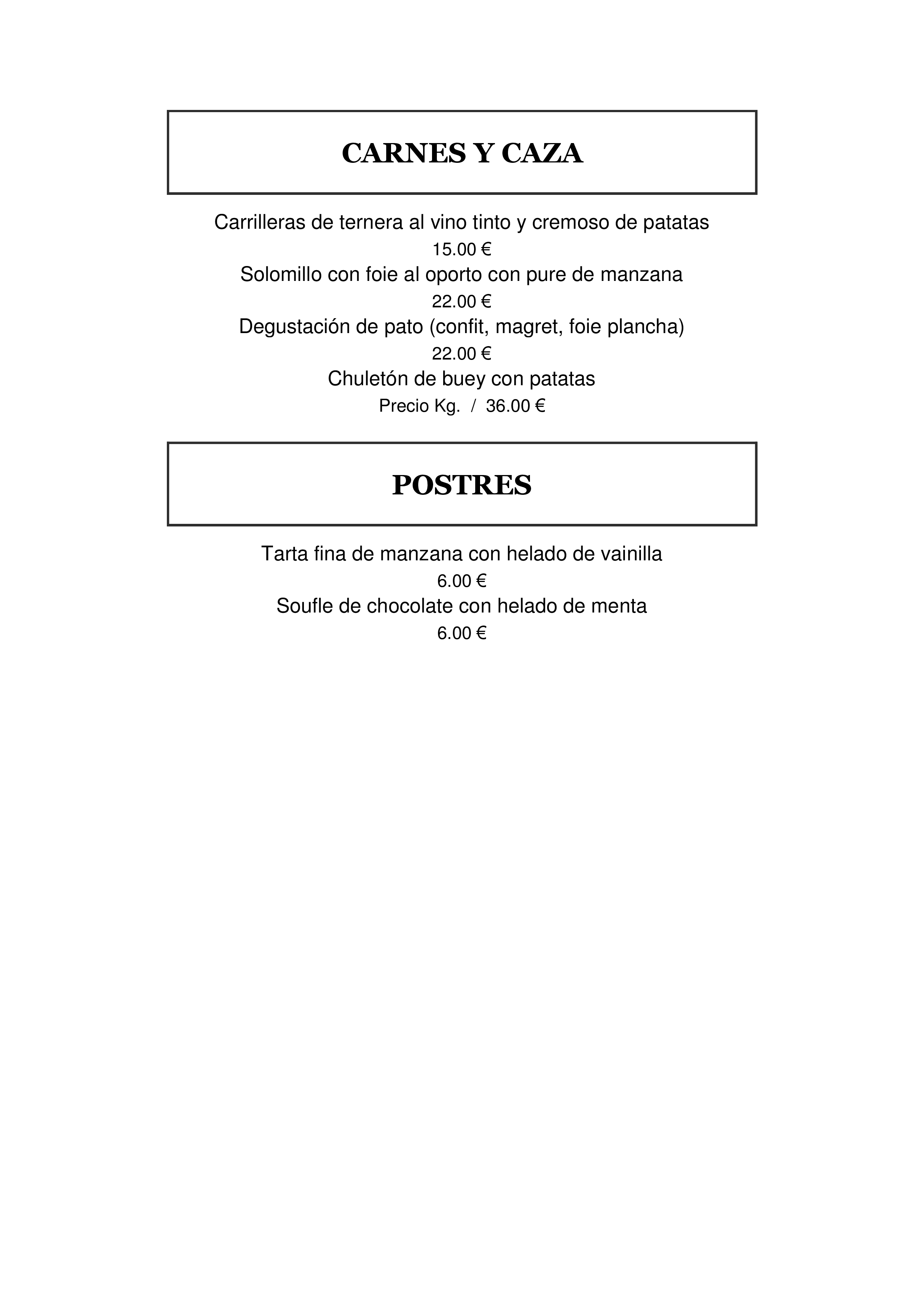  Menu Restaurante Matteo  