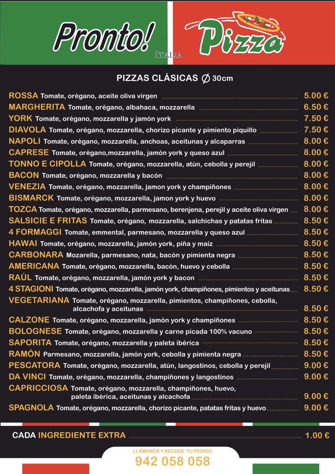  Menu Pronto Pizza  