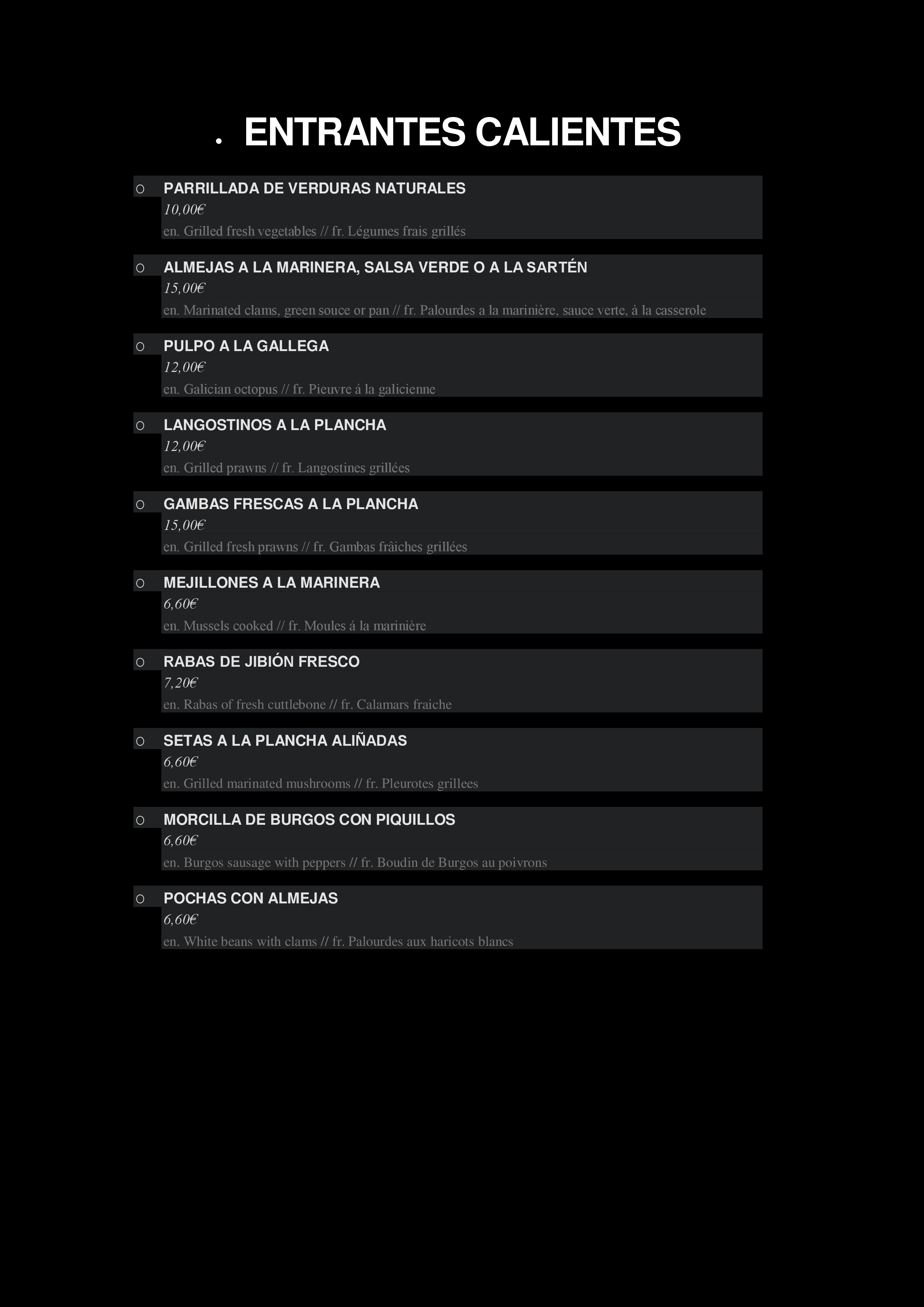  Menu Meson-Restaurante El Roble  