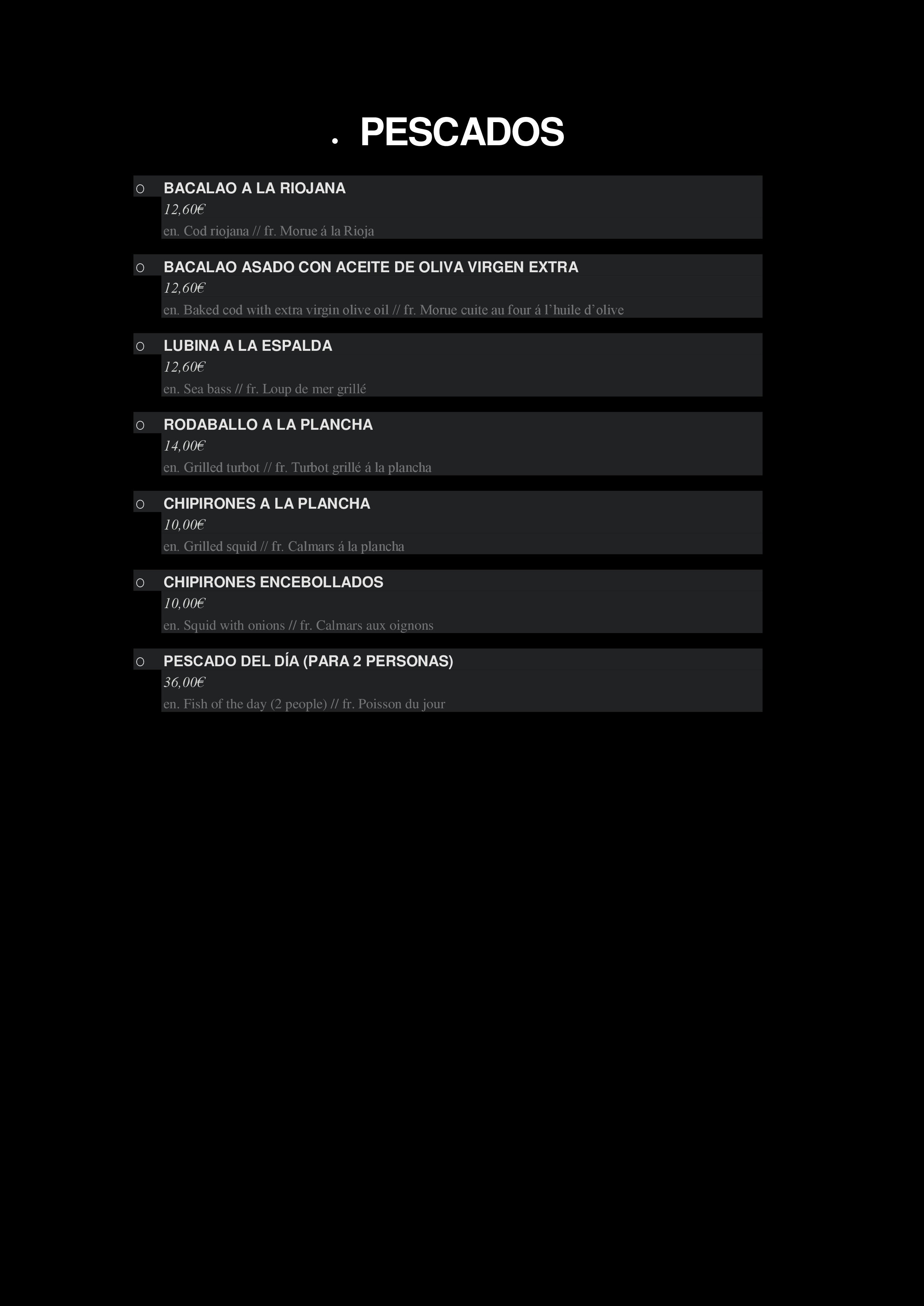  Menu Meson-Restaurante El Roble  