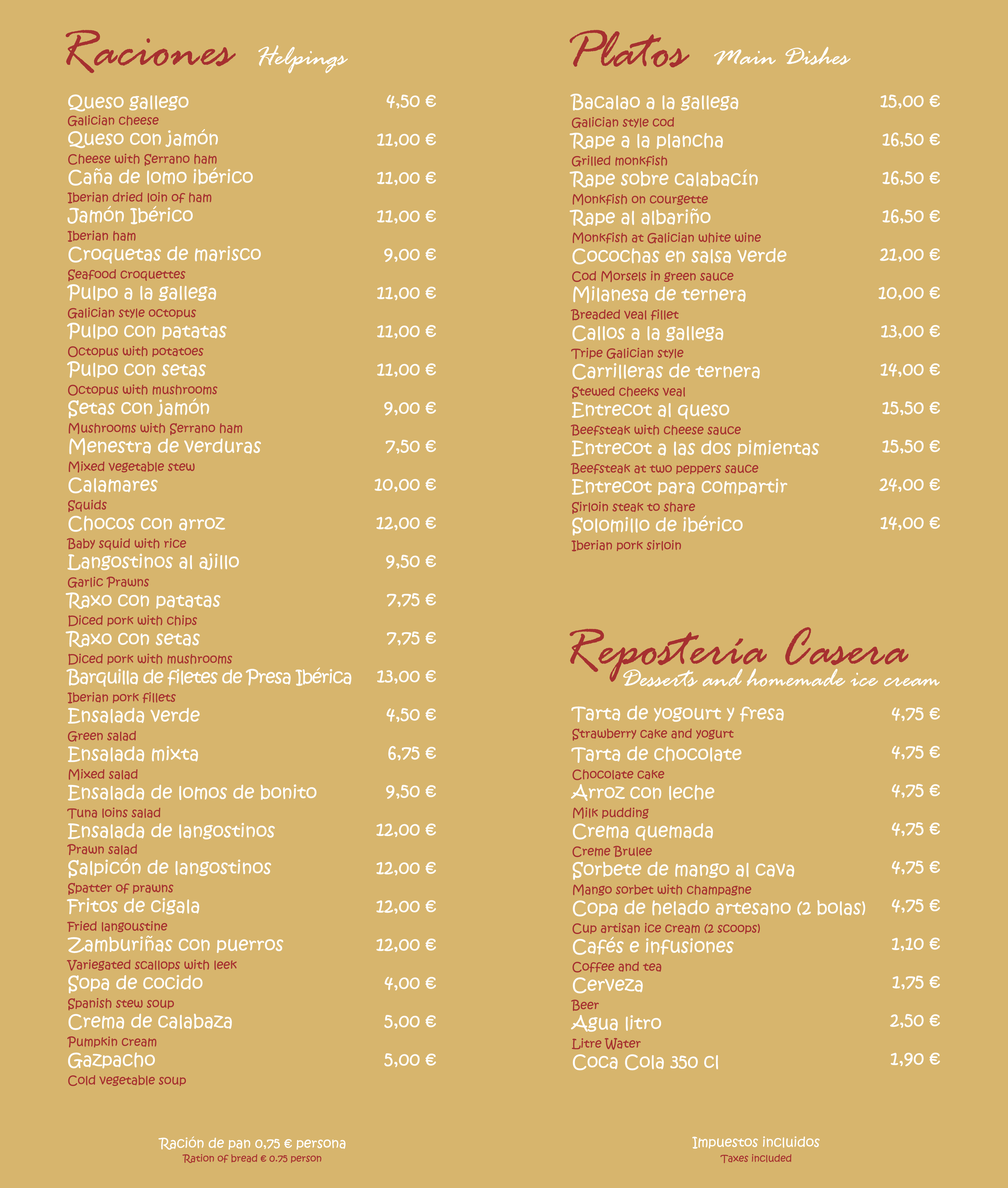  Menu Comer y Picar  
