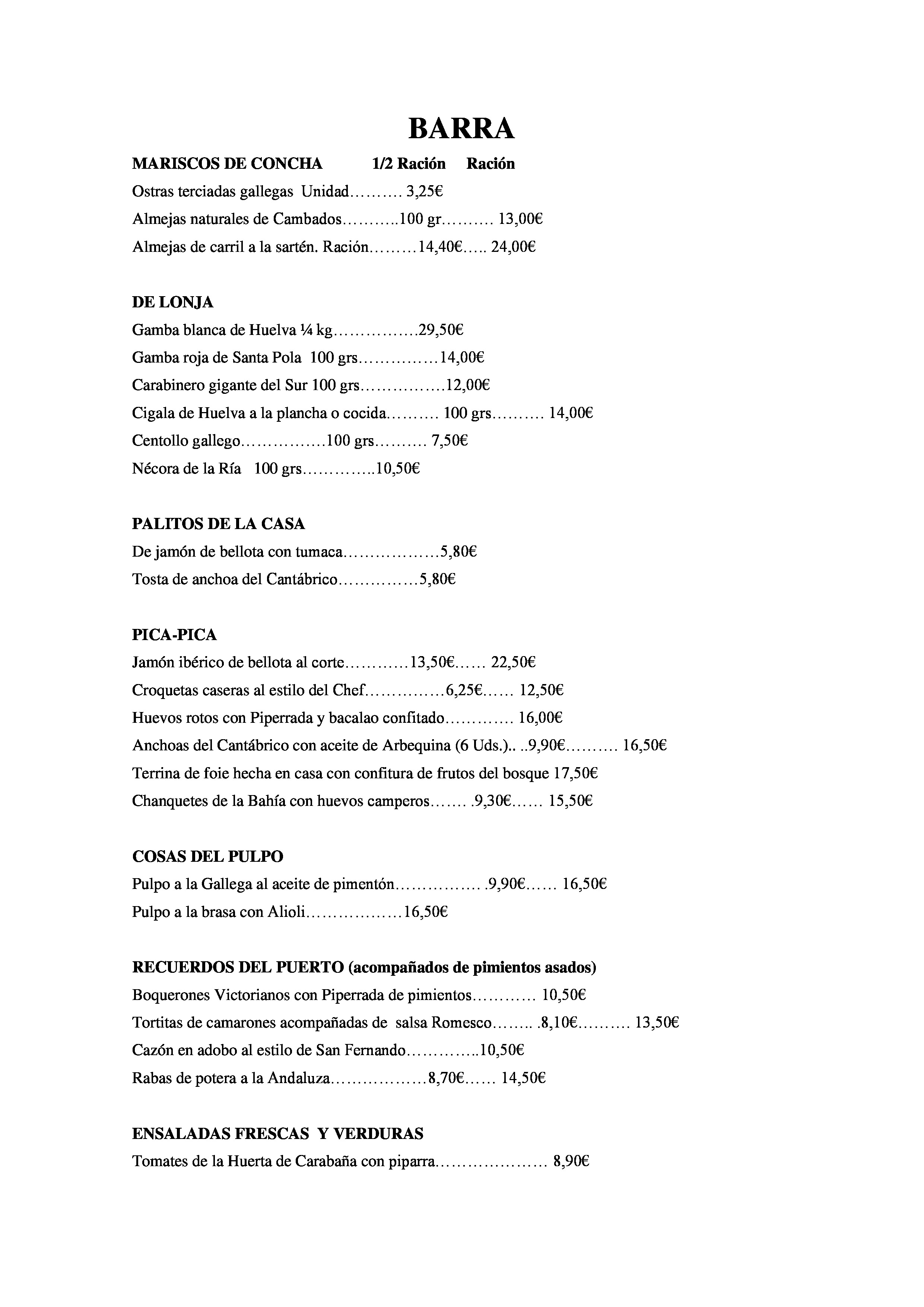  Menu El Barril de Recoletos  