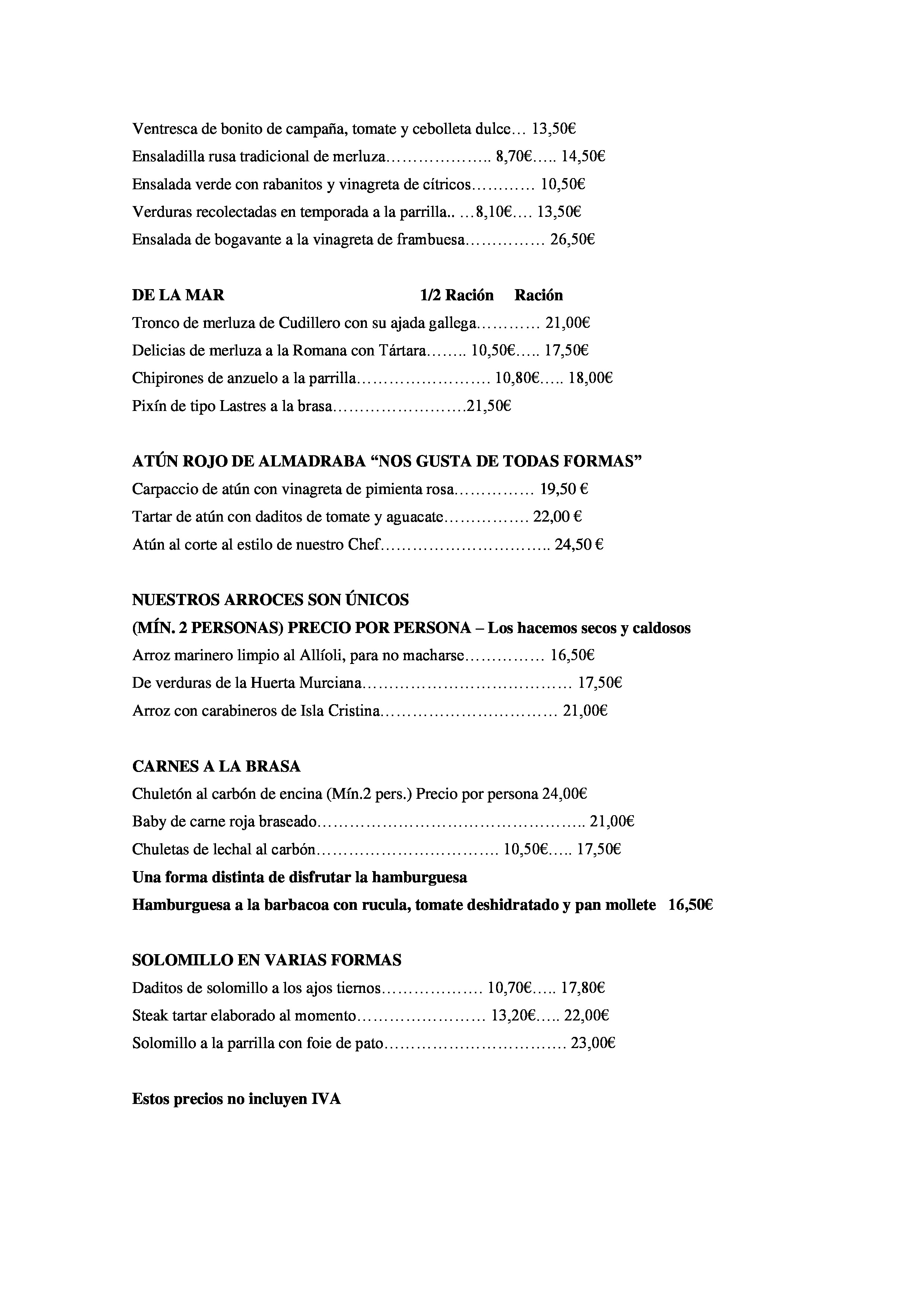  Menu El Barril de Recoletos  