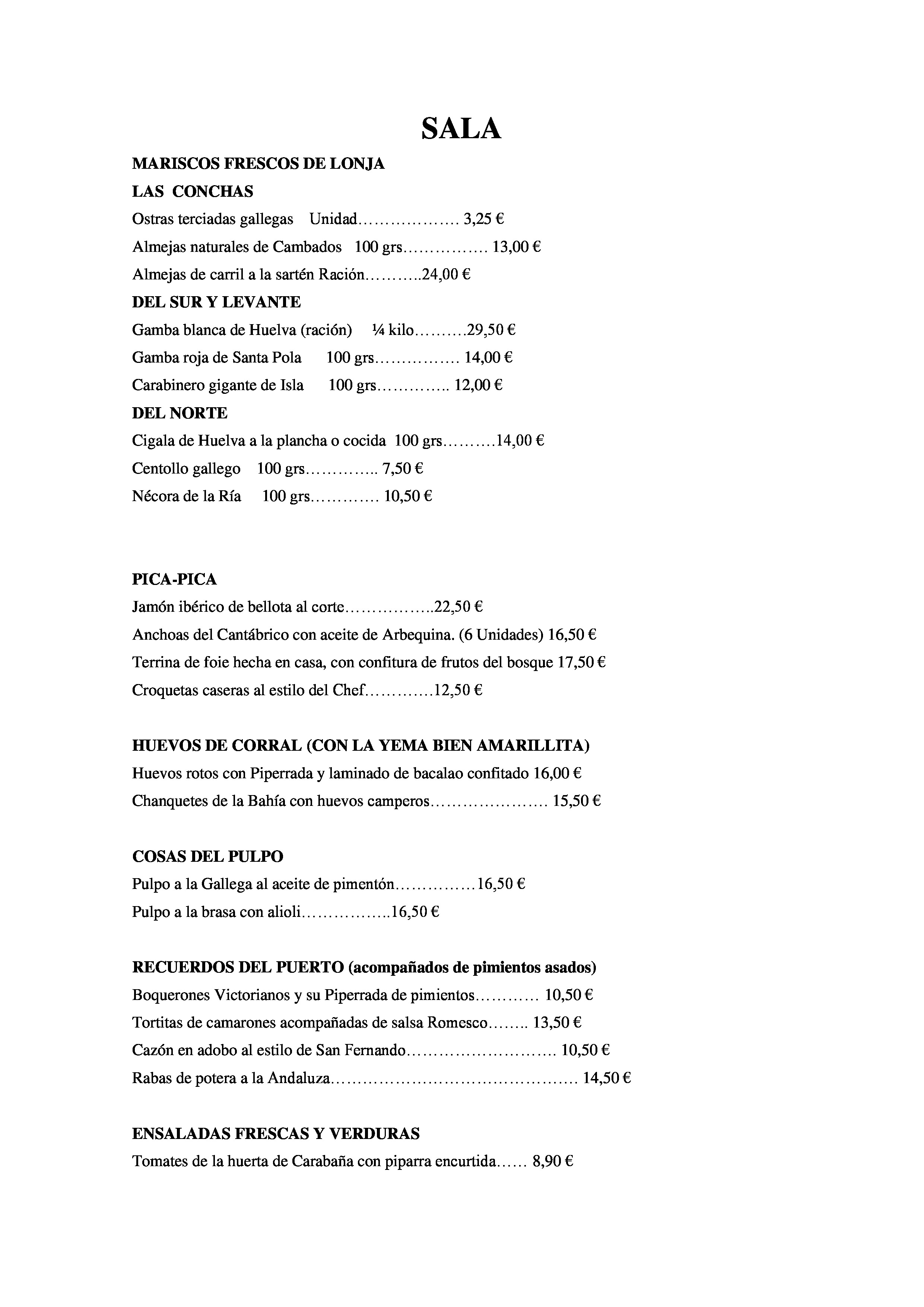  Menu El Barril de Recoletos  