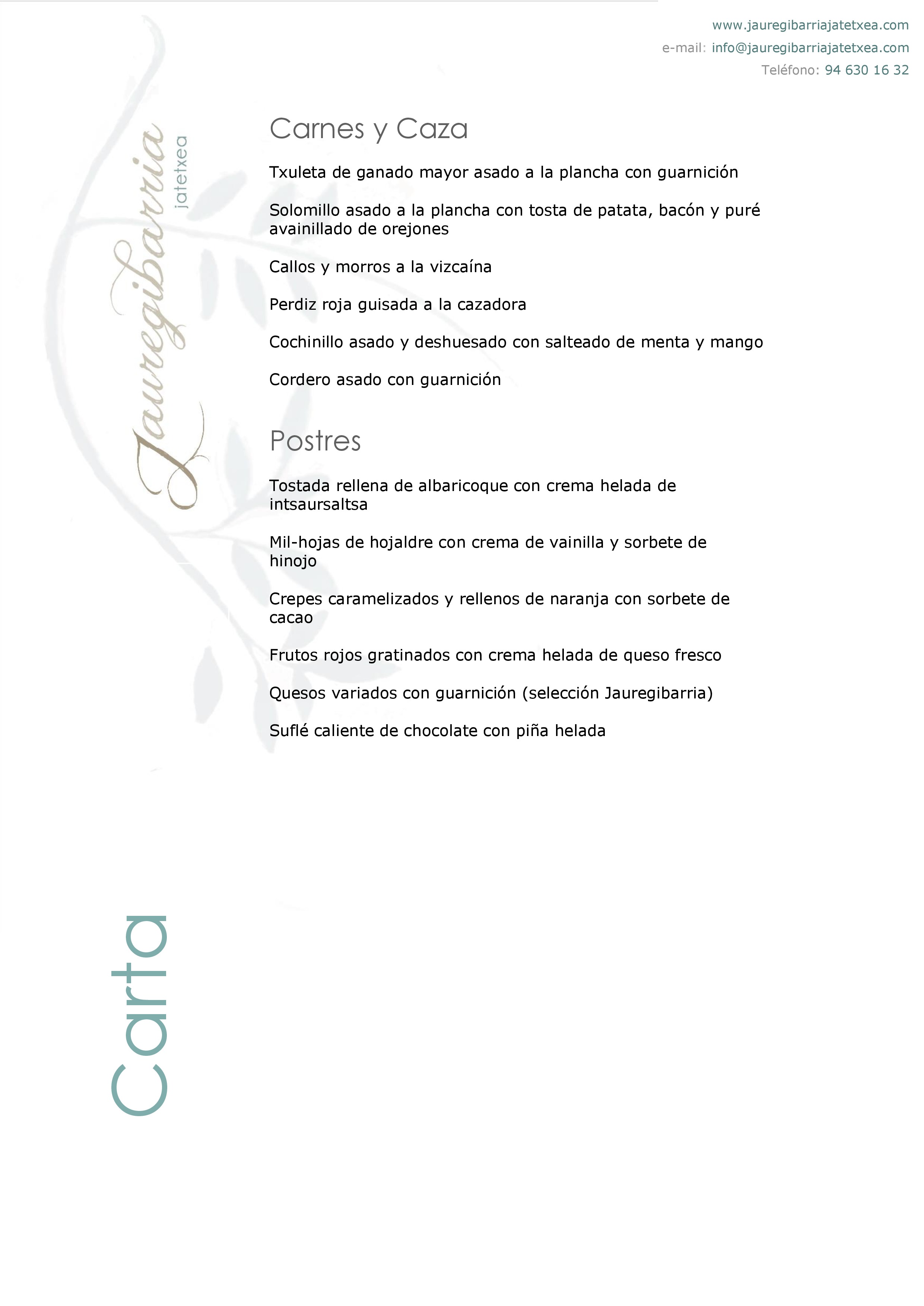 Menu Jauregibarria Jatetxea  