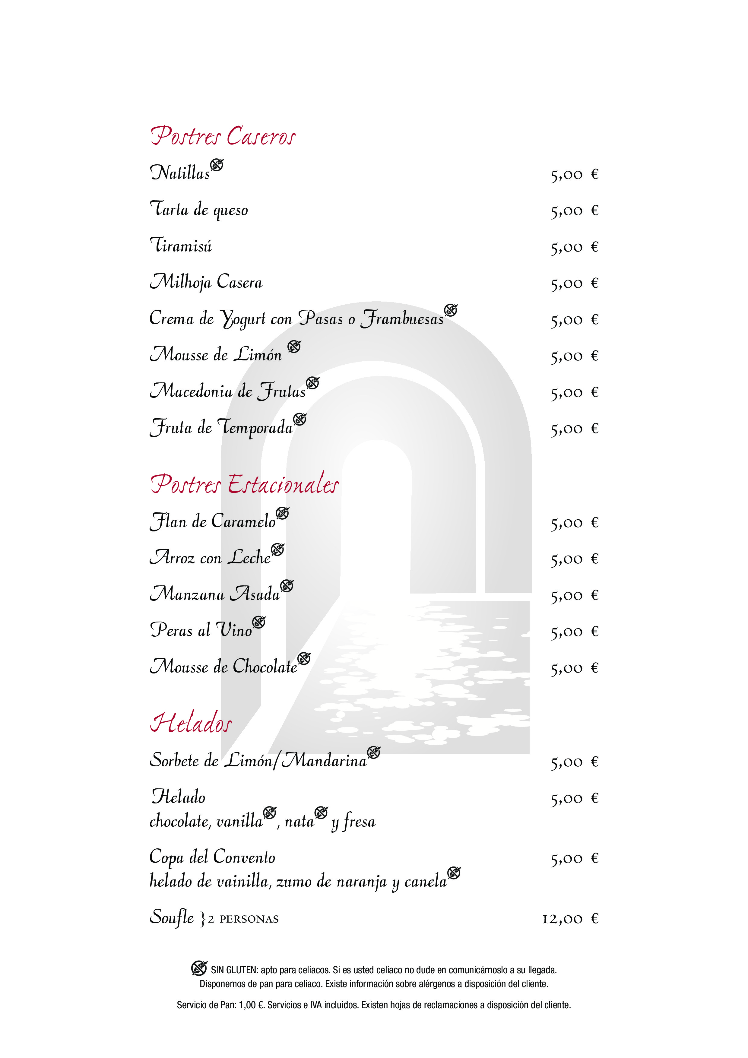  Menu La Casa del Convento  