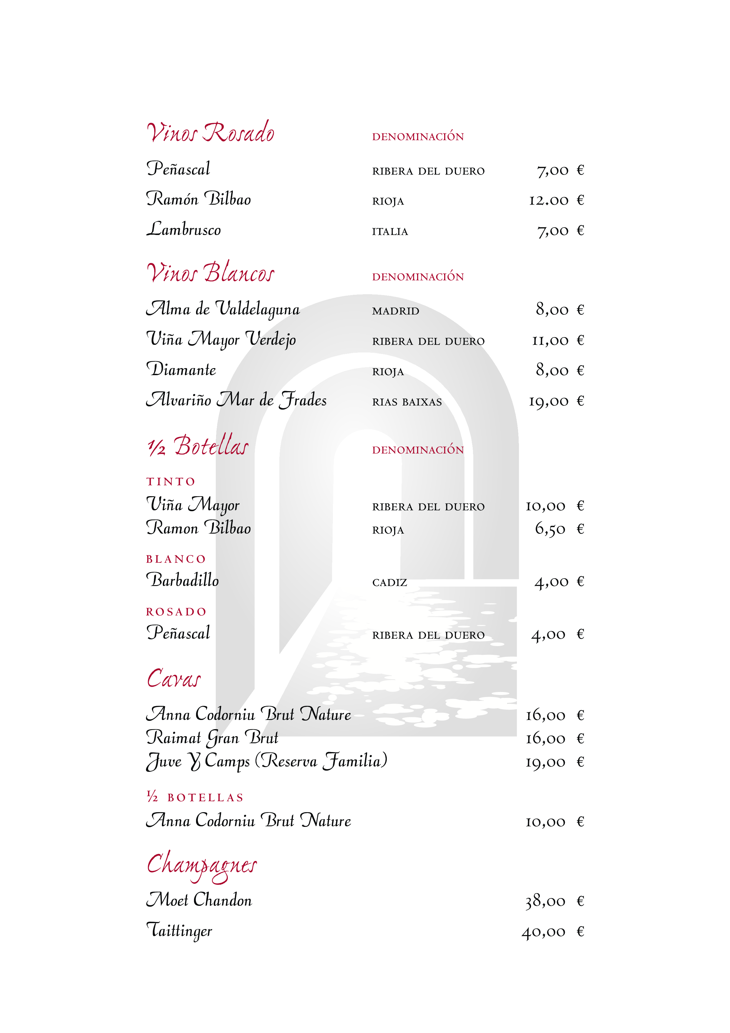  Menu La Casa del Convento  
