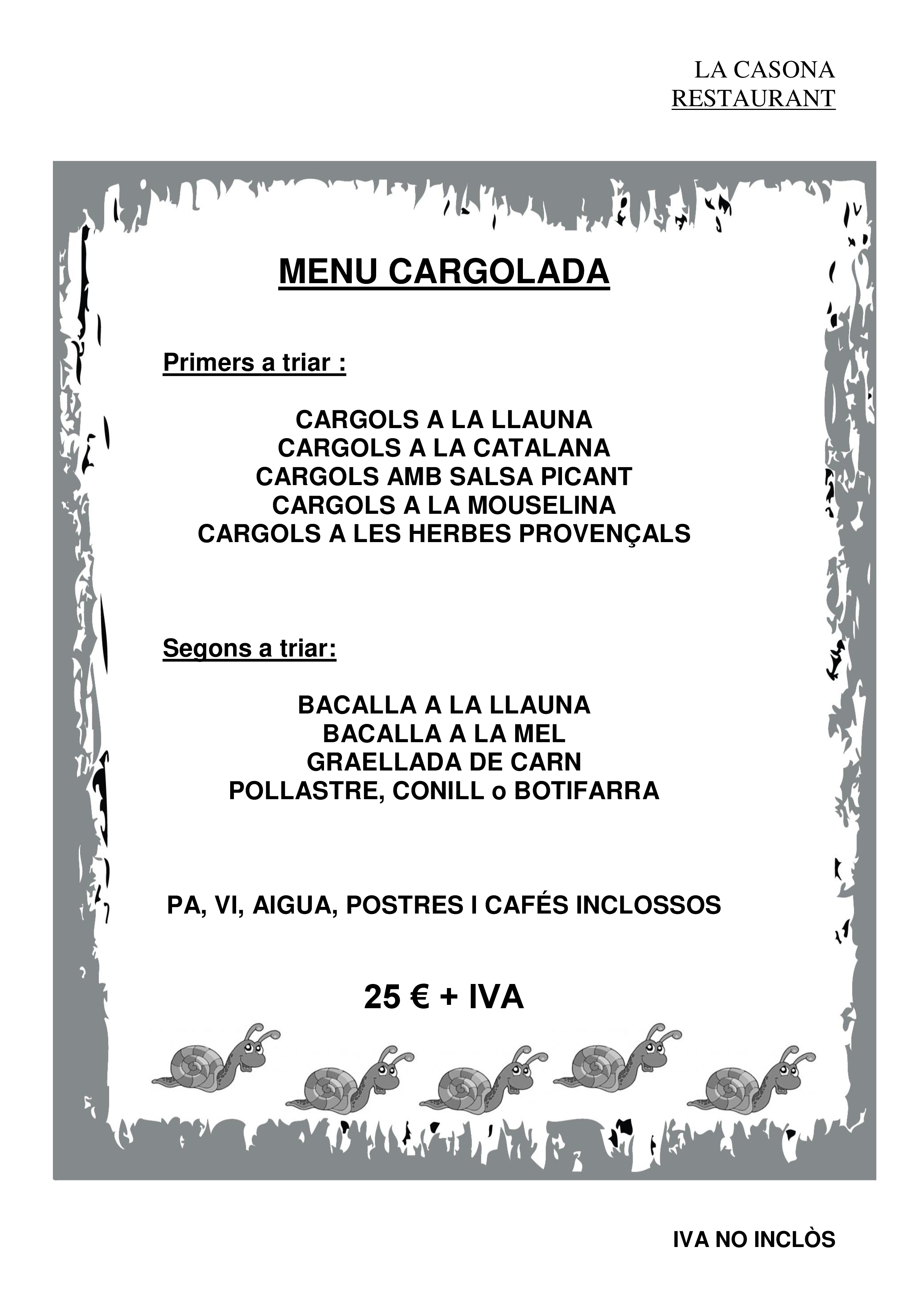  Menu La Casona Restaurant  