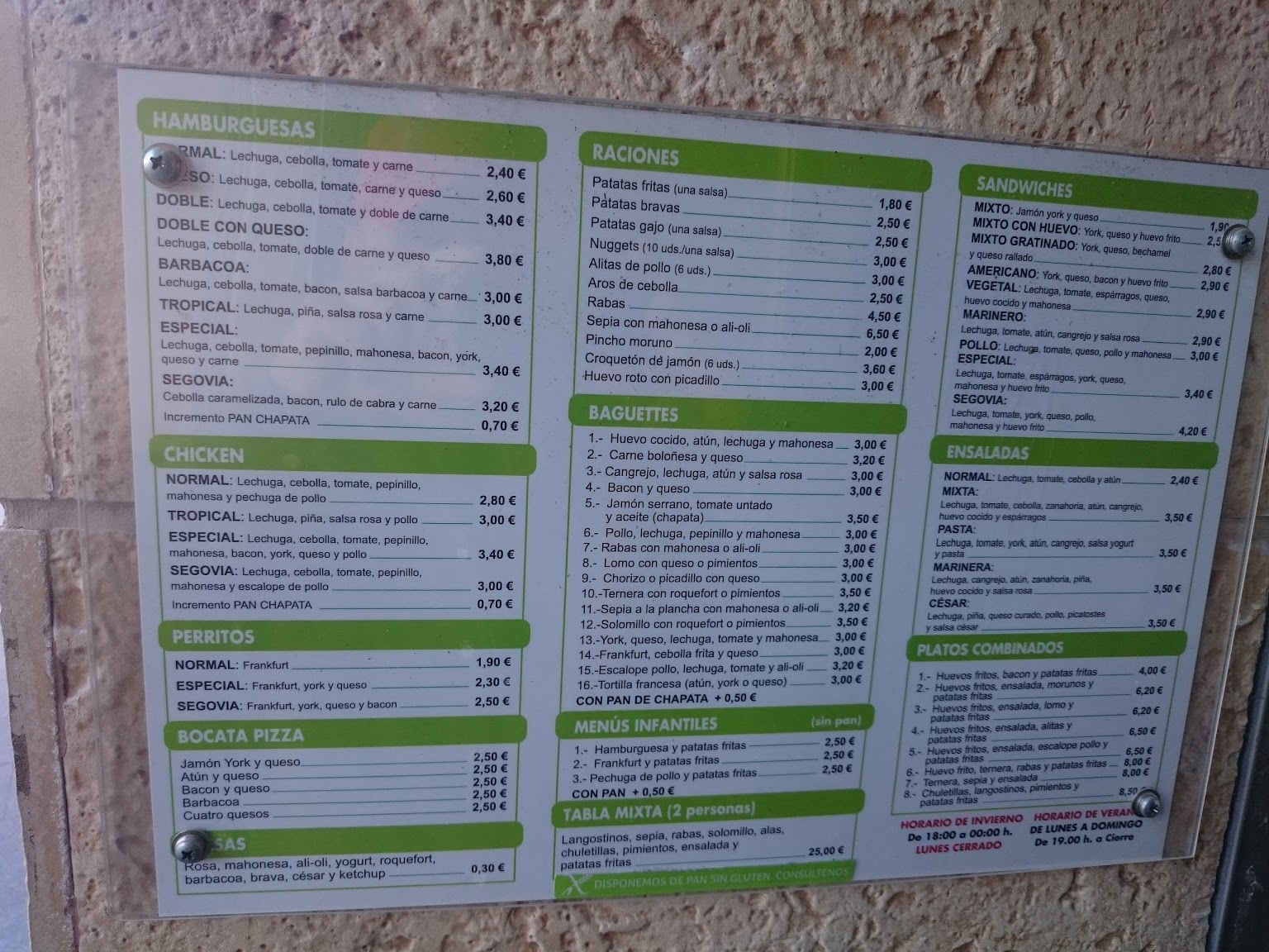  Menu Hamburgueseria Segovia, 8  