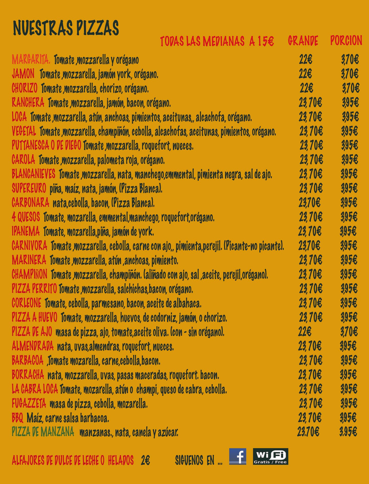  Menu Pizza Loca  