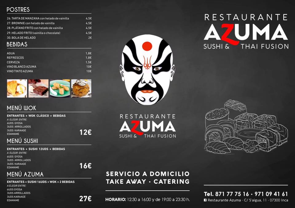  Menu Restaurante Azuma  