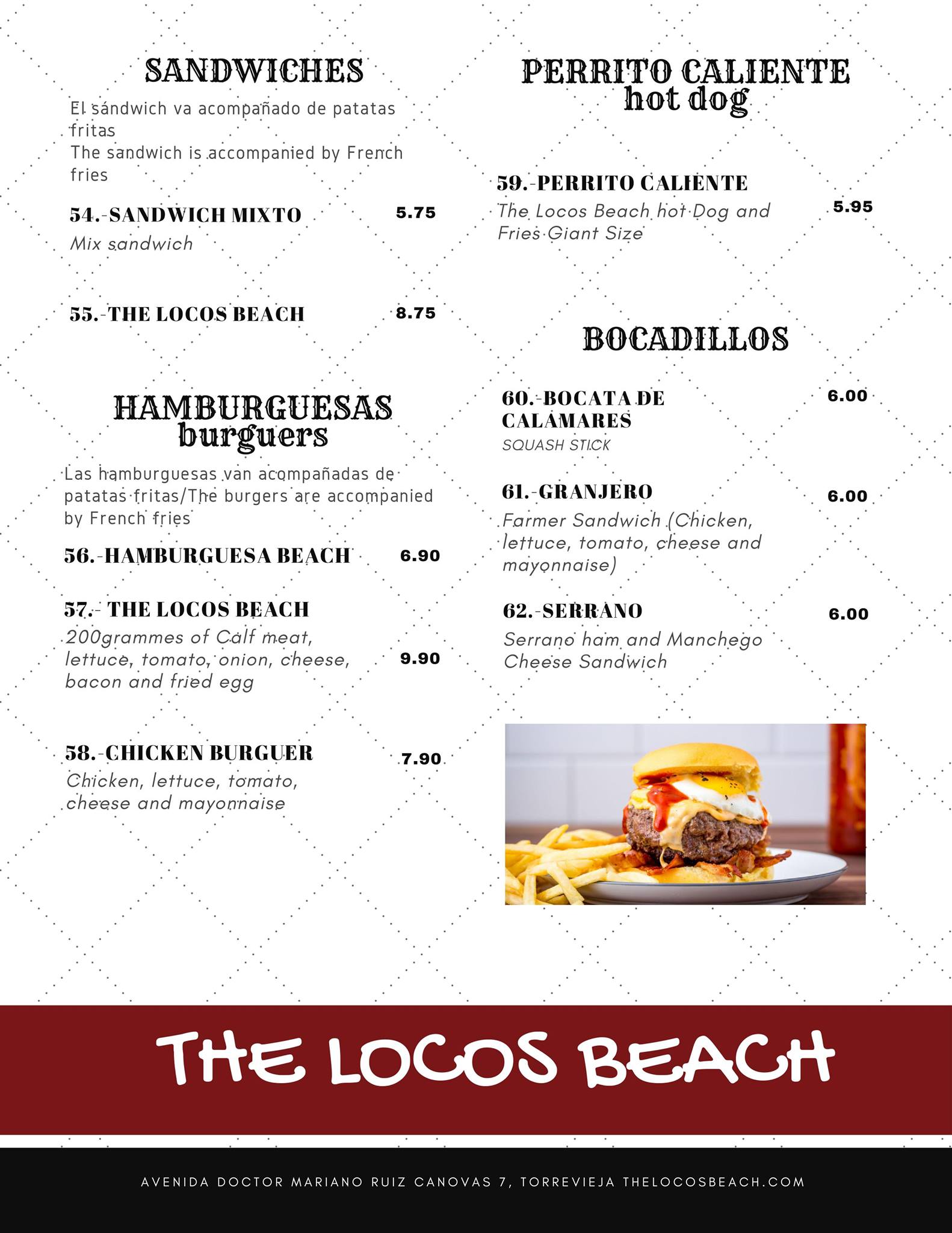  Menu The Locos Beach Restaurante  