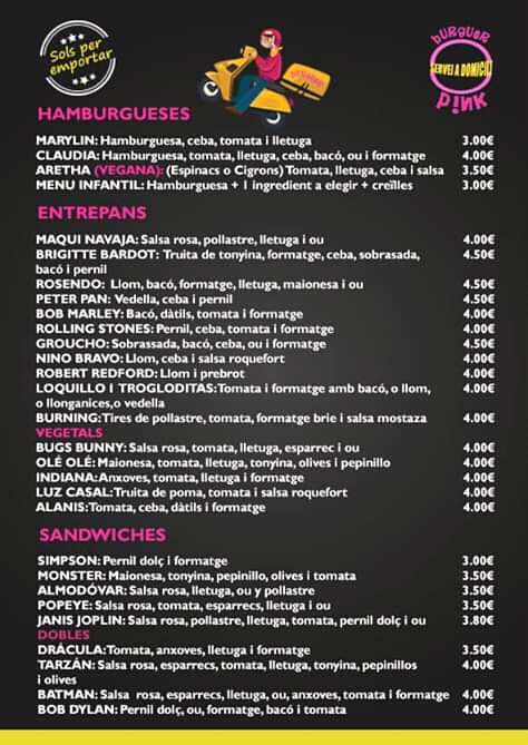  Menu Burguer Pink  